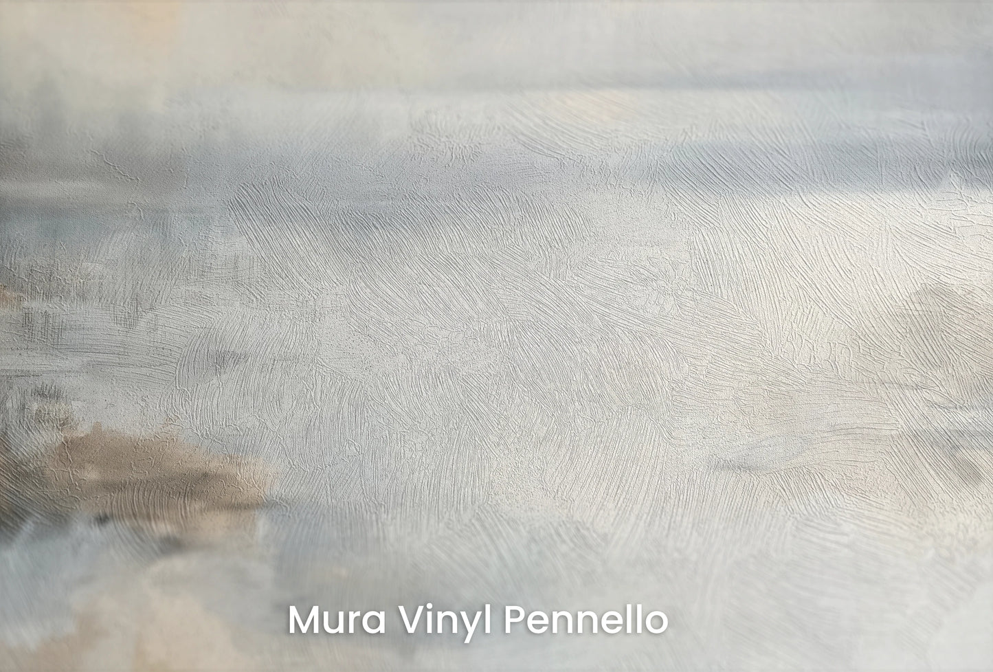 Zbliżenie na artystyczną fototapetę o nazwie Spokojny Brzask na podłożu Mura Vinyl Pennello - faktura pociągnięć pędzla malarskiego.