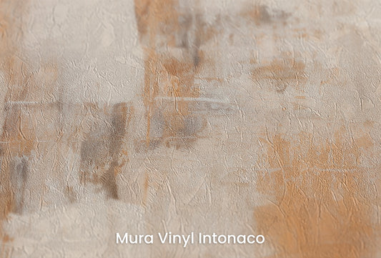Zbliżenie na artystyczną fototapetę o nazwie Warm Tranquility na podłożu Mura Vinyl Intonaco - struktura tartego tynku.