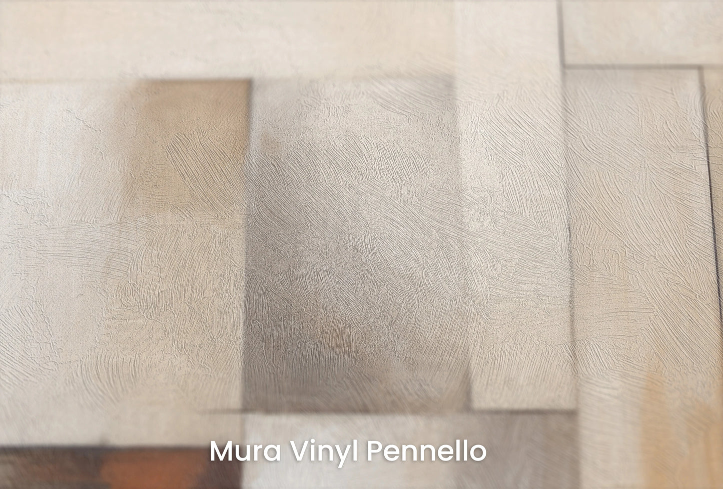 Zbliżenie na artystyczną fototapetę o nazwie Harmonious Earth Tones na podłożu Mura Vinyl Pennello - faktura pociągnięć pędzla malarskiego.