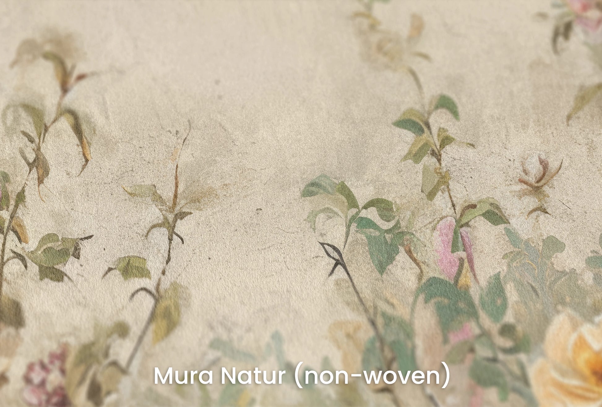 Zbliżenie na artystyczną fototapetę o nazwie Garden Fresco na podłożu Mura Natur (non-woven) - naturalne i ekologiczne podłoże.