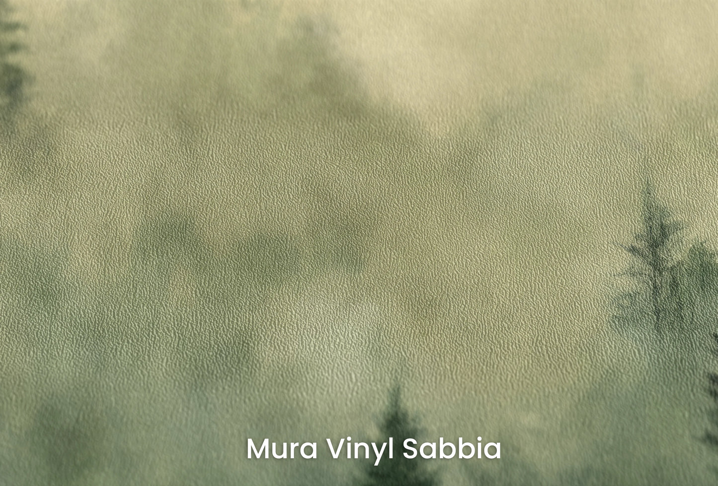 Zbliżenie na artystyczną fototapetę o nazwie Tajemniczy Las na podłożu Mura Vinyl Sabbia struktura grubego ziarna piasku.