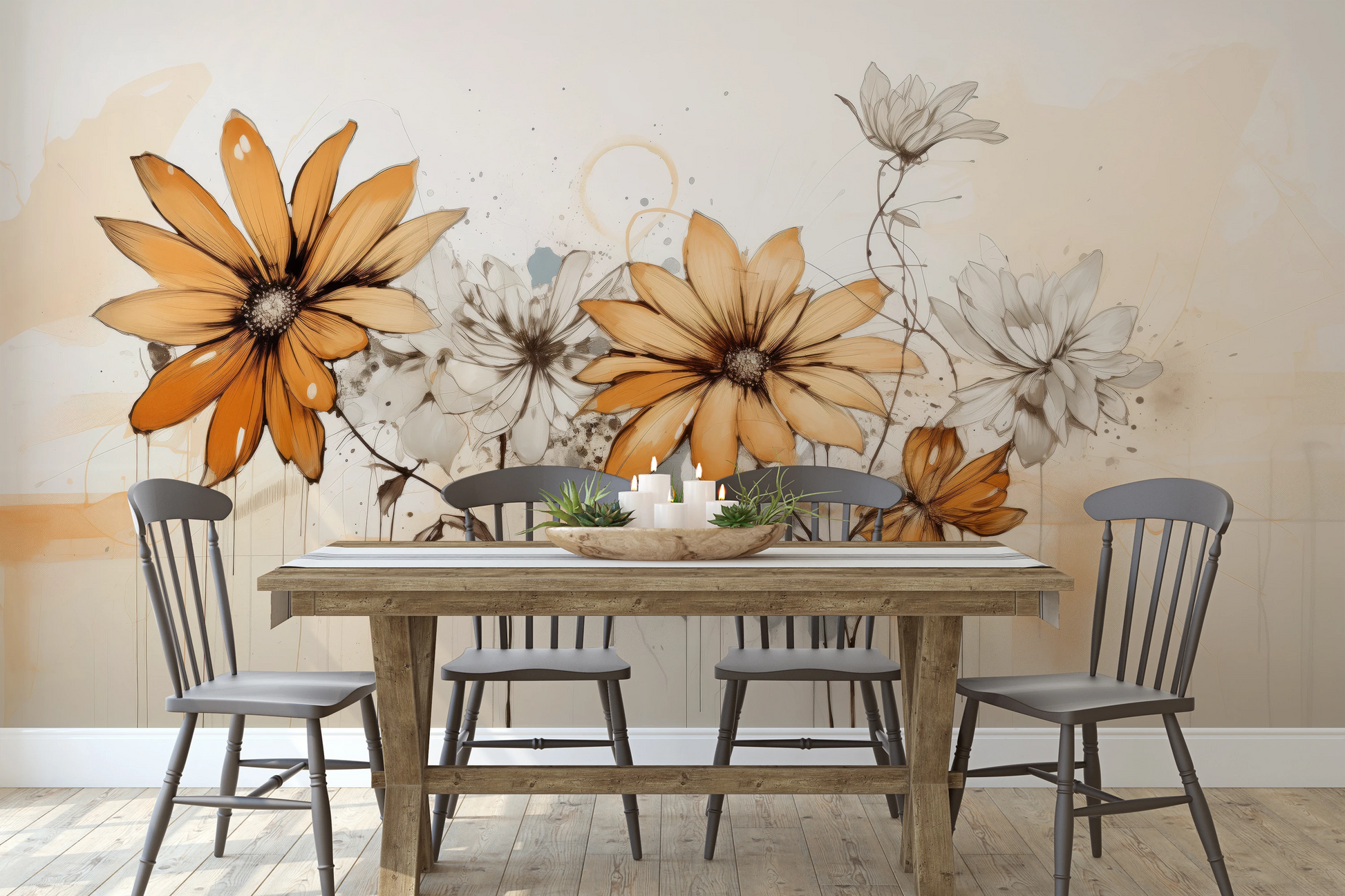 Fototapeta o nazwie Abstract Florals użyta w aranzacji wnętrza.
