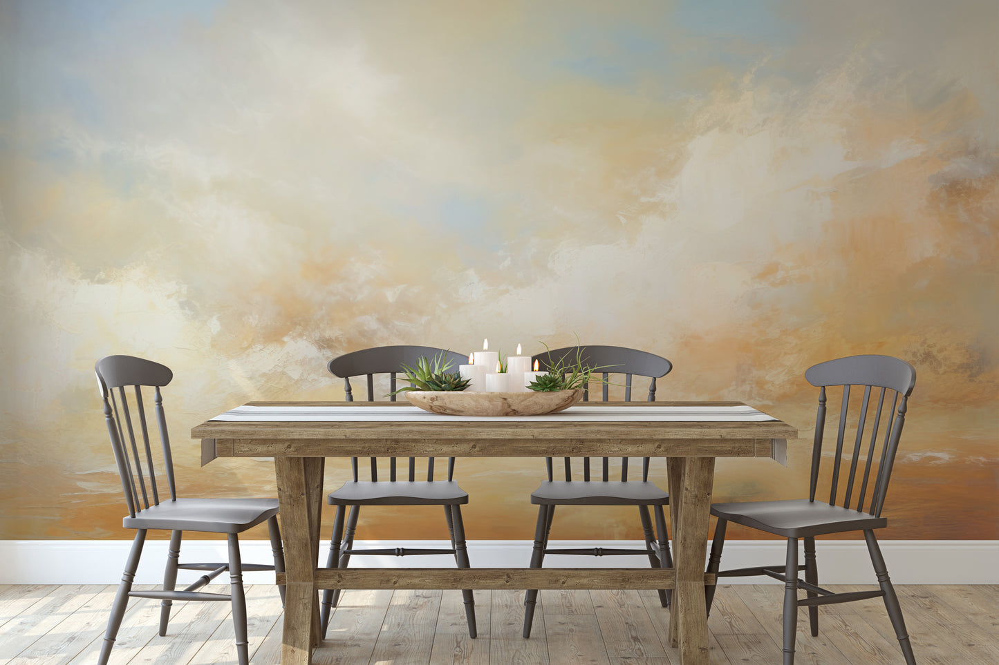 Fototapeta artystyczna o nazwie SUNBURST CLOUDSCAPE CANVAS pokazana w aranżacji wnętrza.