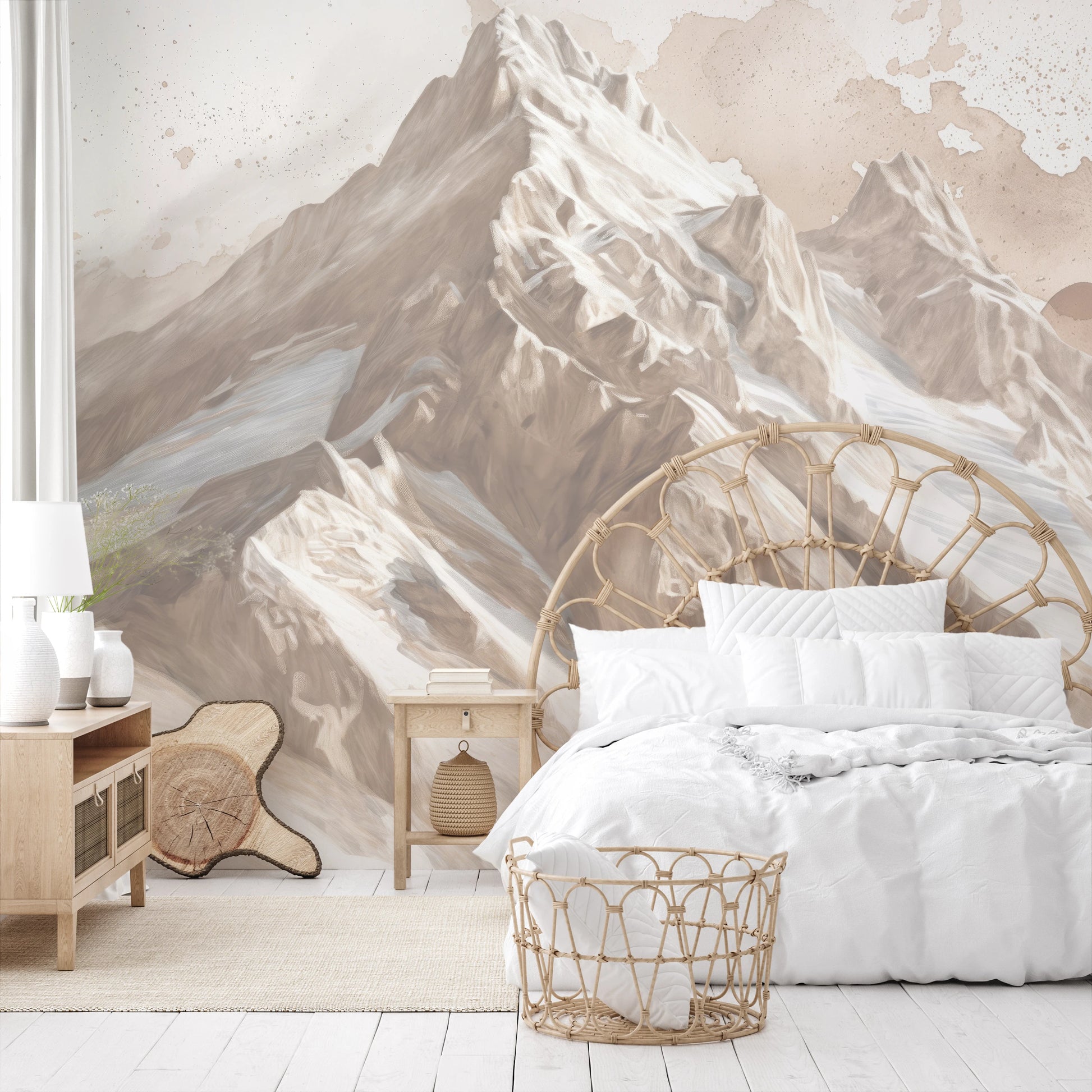 Fototapeta malowana o nazwie Serene Altitude pokazana w aranżacji wnętrza.