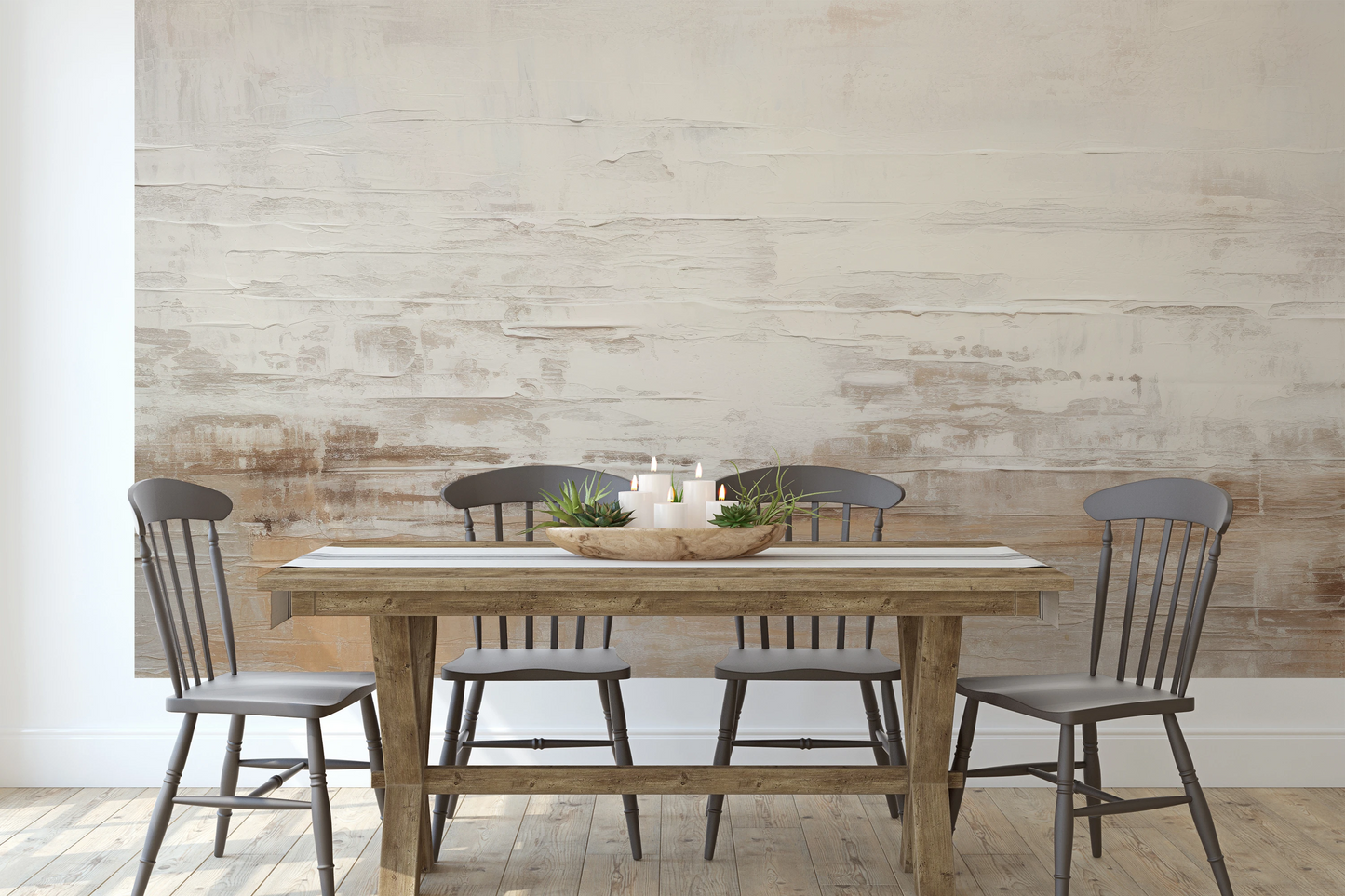 Fototapeta artystyczna o nazwie Neutral Fluidity pokazana w aranżacji wnętrza.