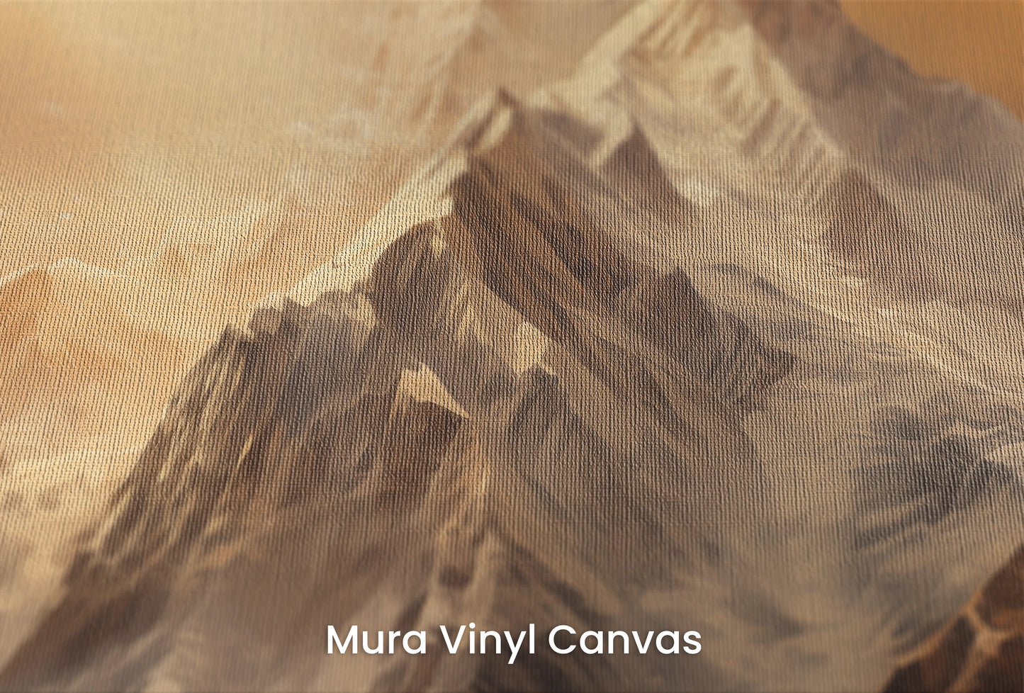 Zbliżenie na artystyczną fototapetę o nazwie Fiery Skyline na podłożu Mura Vinyl Canvas - faktura naturalnego płótna.