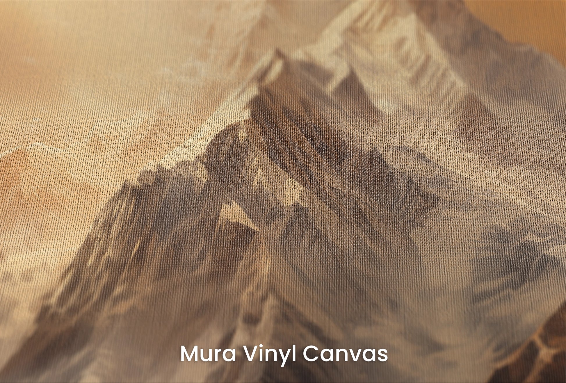 Zbliżenie na artystyczną fototapetę o nazwie Fiery Skyline na podłożu Mura Vinyl Canvas - faktura naturalnego płótna.