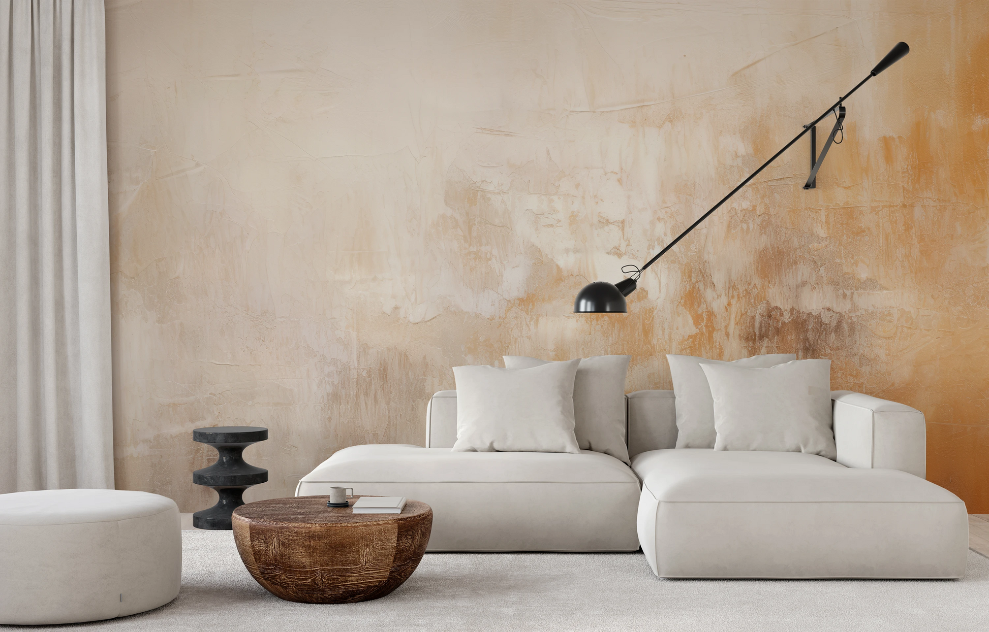 Fototapeta artystyczna o nazwie Creamy Canvas #2 pokazana w aranżacji wnętrza.