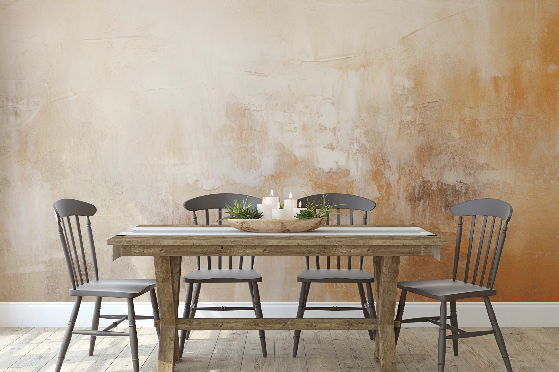 Fototapeta malowana o nazwie Creamy Canvas #2 pokazana w aranżacji wnętrza.