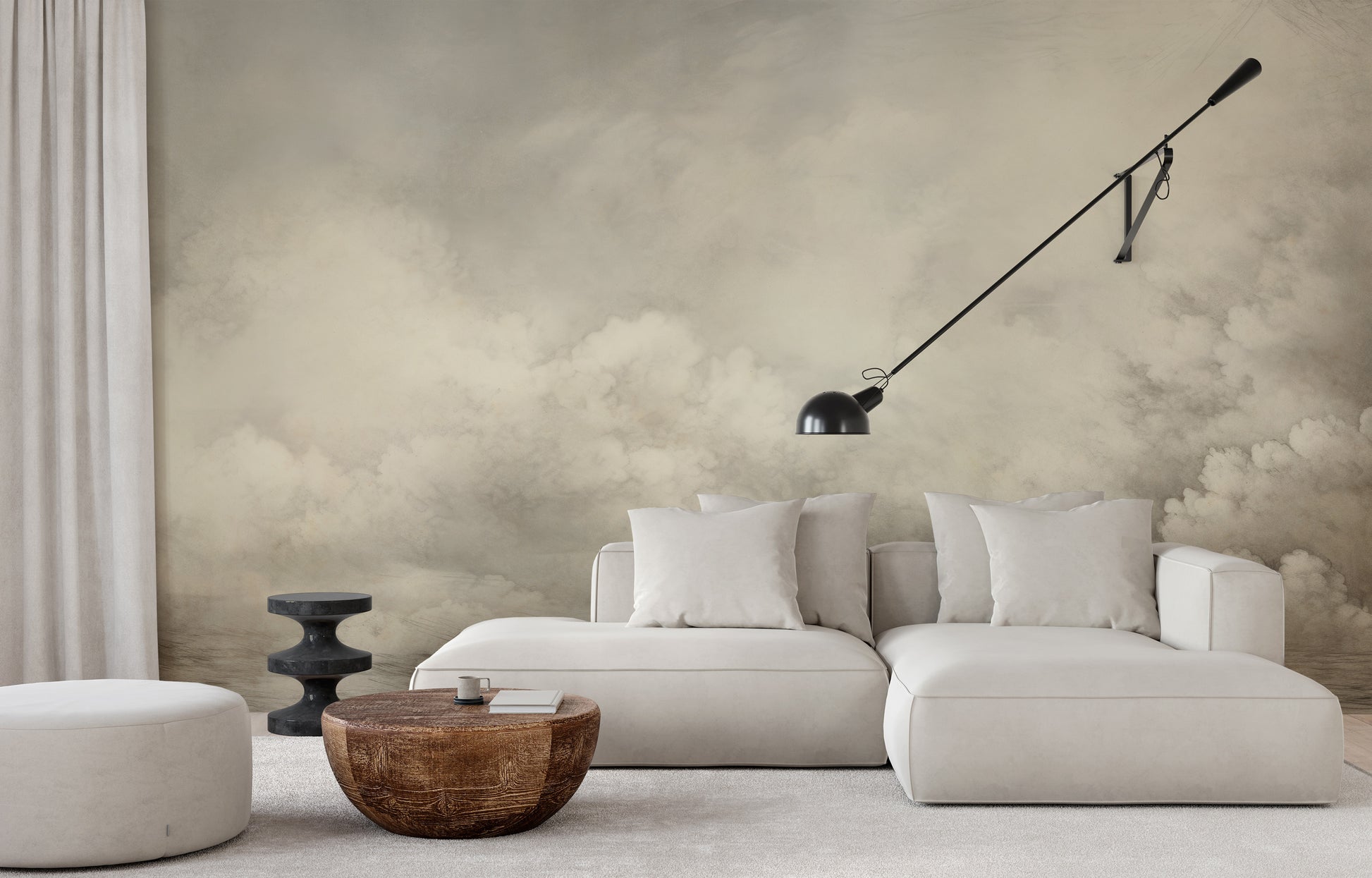 Fototapeta artystyczna o nazwie MISTY REALM CANVAS pokazana w aranżacji wnętrza.