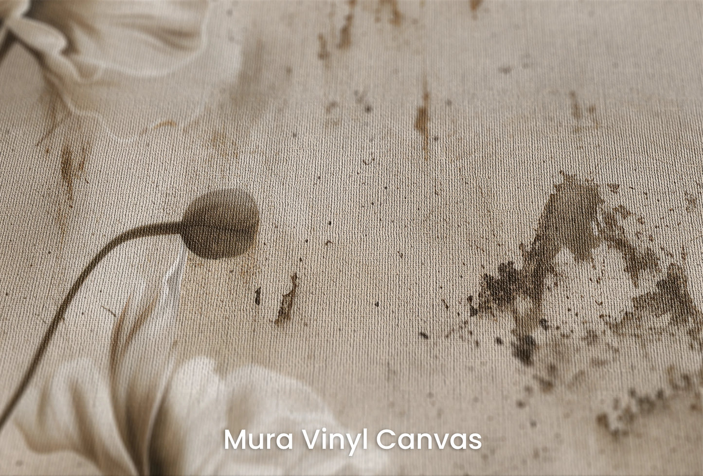 Zbliżenie na artystyczną fototapetę o nazwie Monochrome Elegance na podłożu Mura Vinyl Canvas - faktura naturalnego płótna.