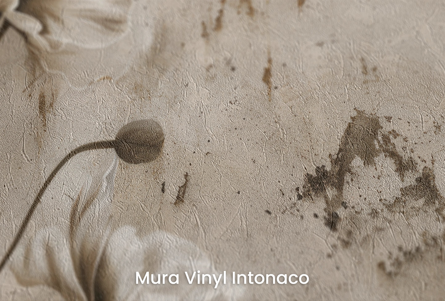 Zbliżenie na artystyczną fototapetę o nazwie Monochrome Elegance na podłożu Mura Vinyl Intonaco - struktura tartego tynku.
