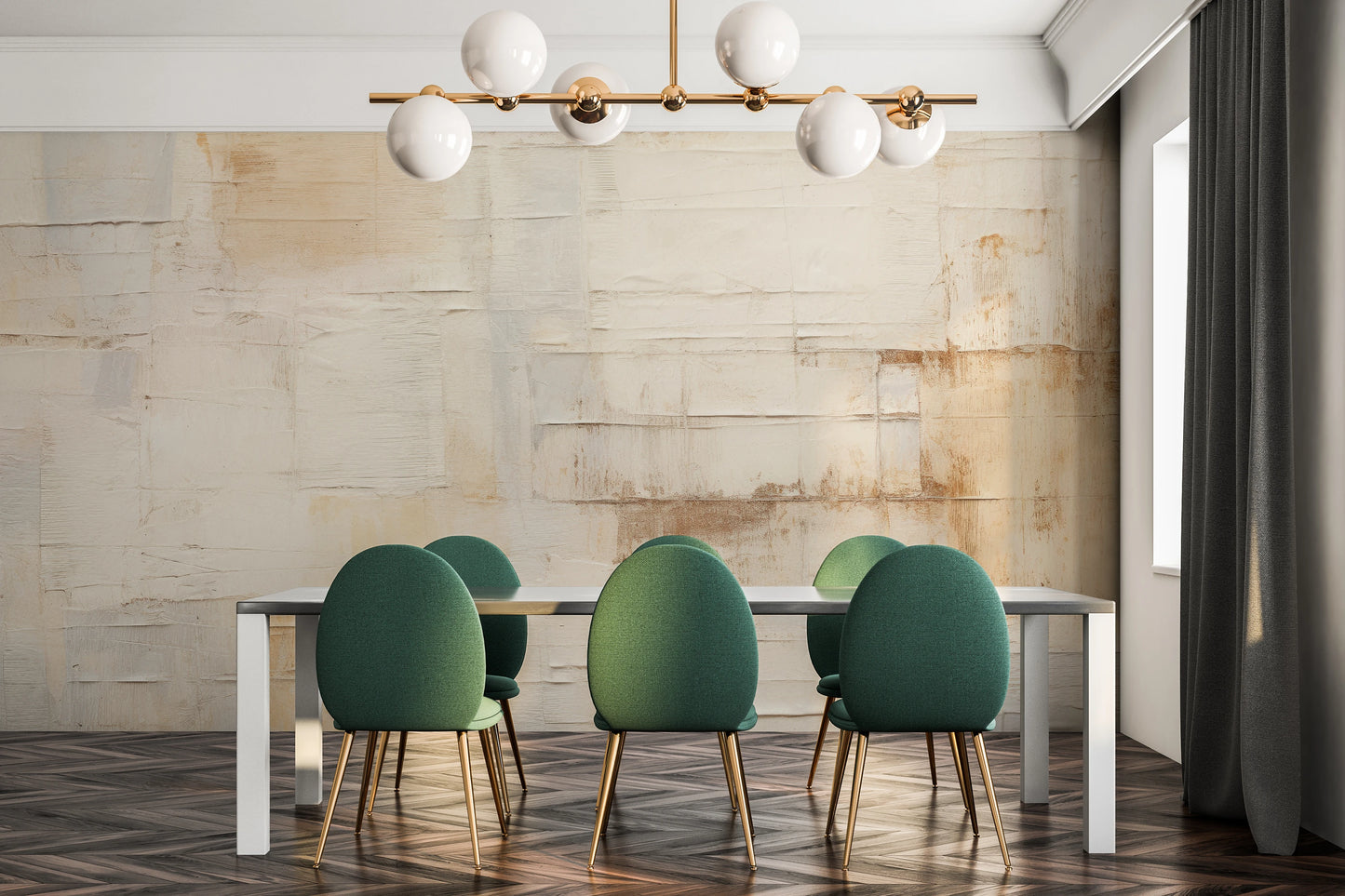 Wzór fototapety artystycznej o nazwie Parchment Hues pokazanej w aranżacji wnętrza.