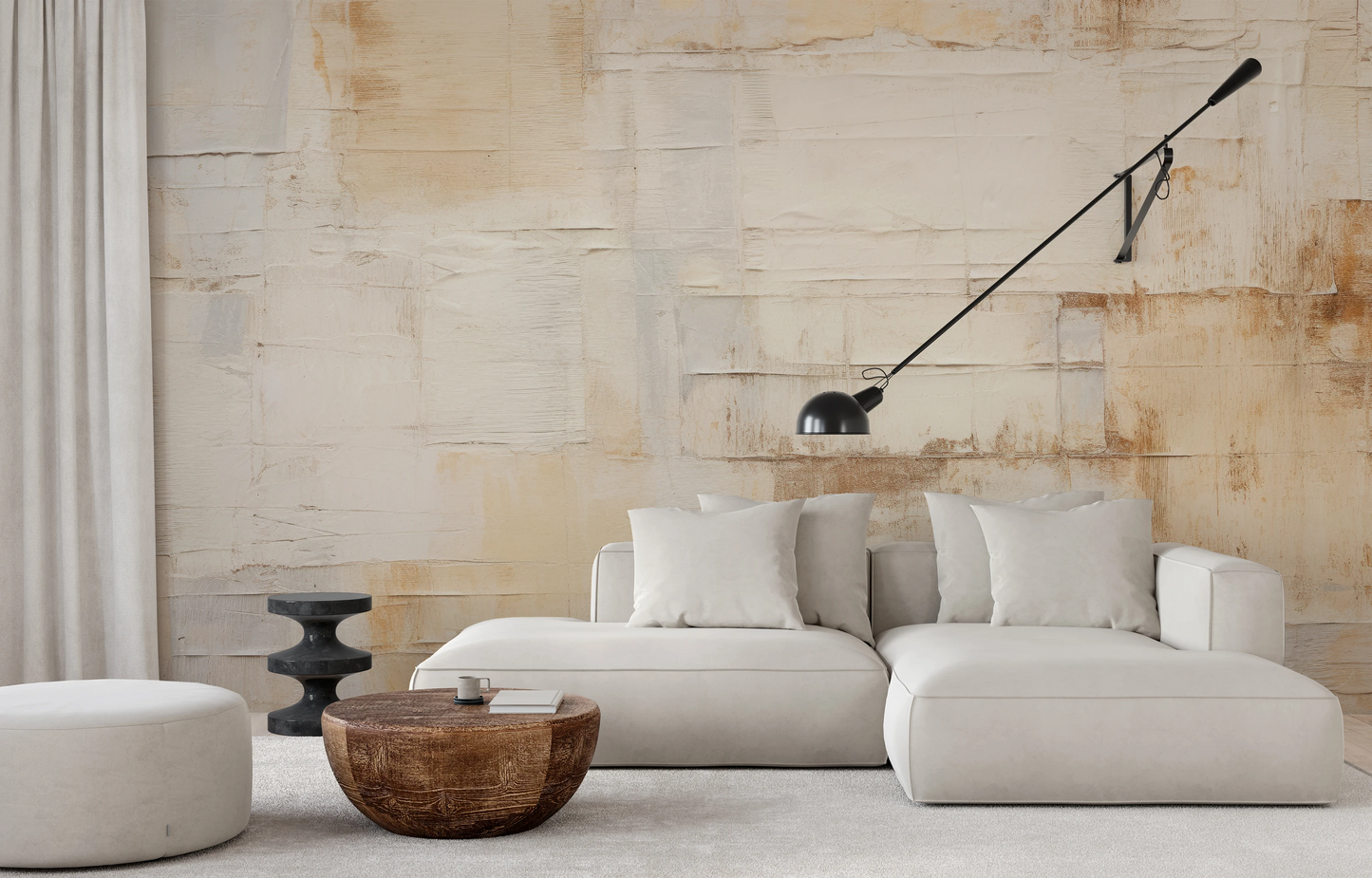 Wzór fototapety o nazwie Parchment Hues pokazanej w kontekście pomieszczenia.