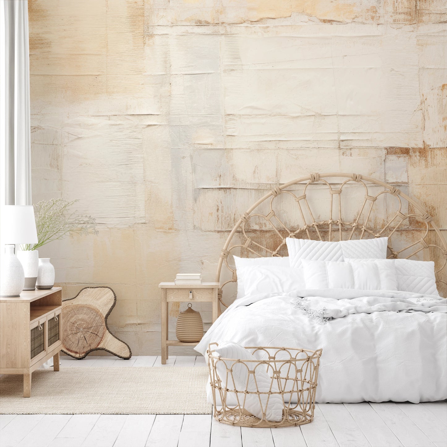 Fototapeta malowana o nazwie Parchment Hues pokazana w aranżacji wnętrza.