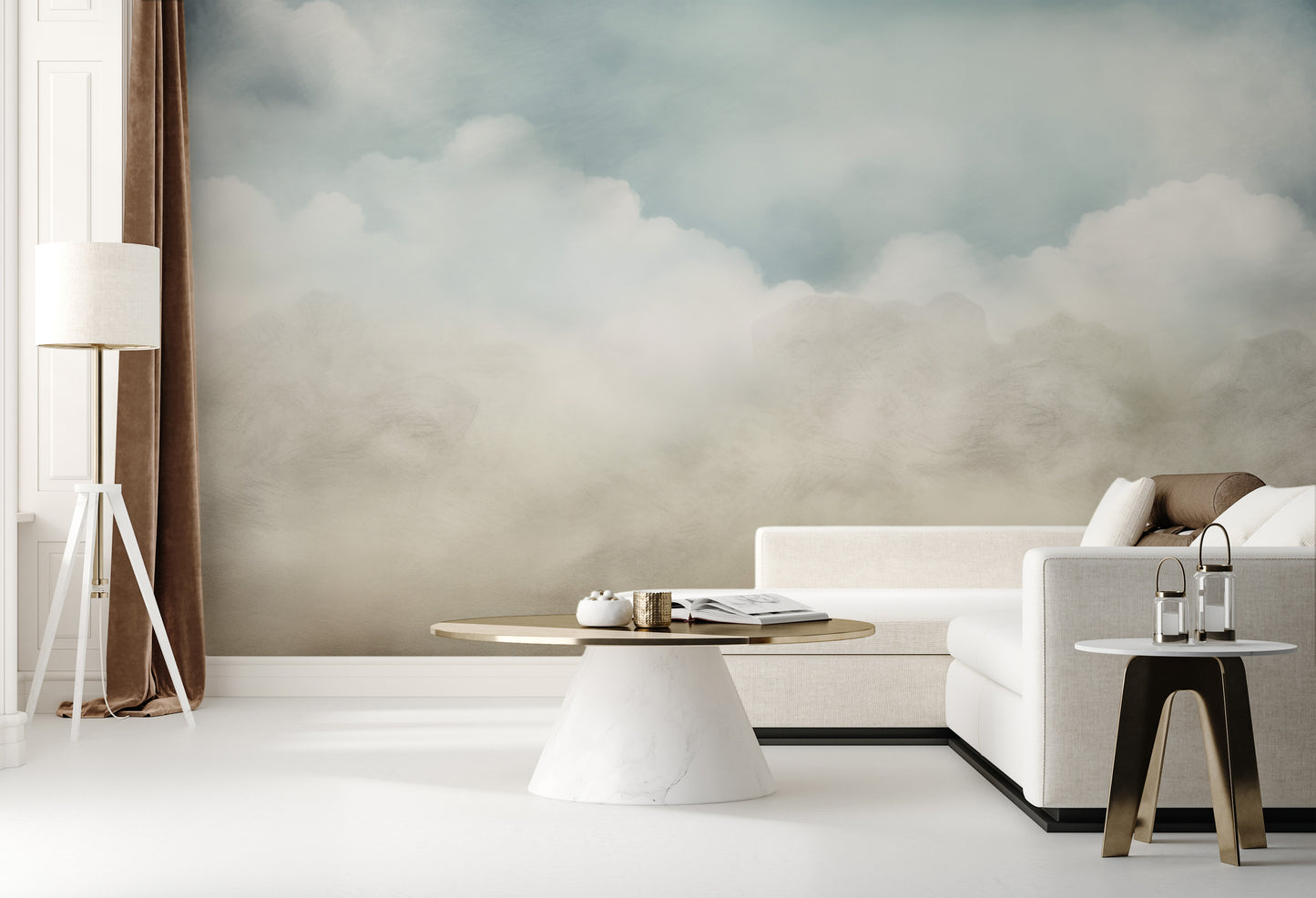 Fototapeta malowana o nazwie CLOUDY EMINENCE CANVAS pokazana w aranżacji wnętrza.