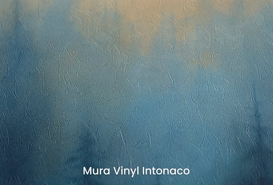 Zbliżenie na artystyczną fototapetę o nazwie Górska Świetlistość na podłożu Mura Vinyl Intonaco - struktura tartego tynku.