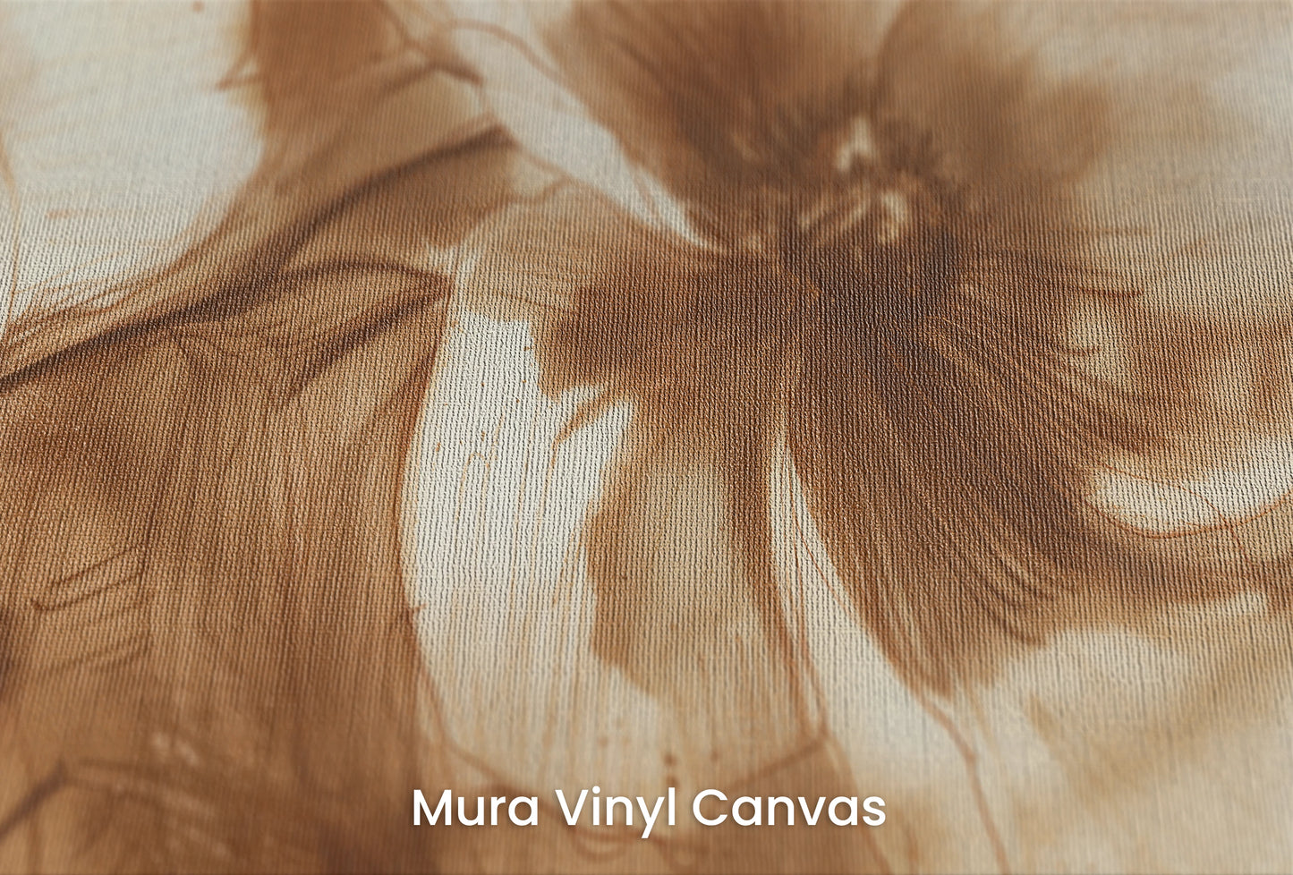 Zbliżenie na artystyczną fototapetę o nazwie Sepia Flora na podłożu Mura Vinyl Canvas - faktura naturalnego płótna.