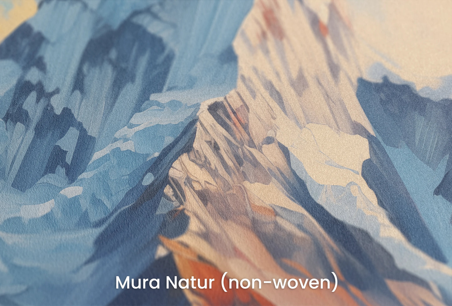 Zbliżenie na artystyczną fototapetę o nazwie Sunset Peaks na podłożu Mura Natur (non-woven) - naturalne i ekologiczne podłoże.