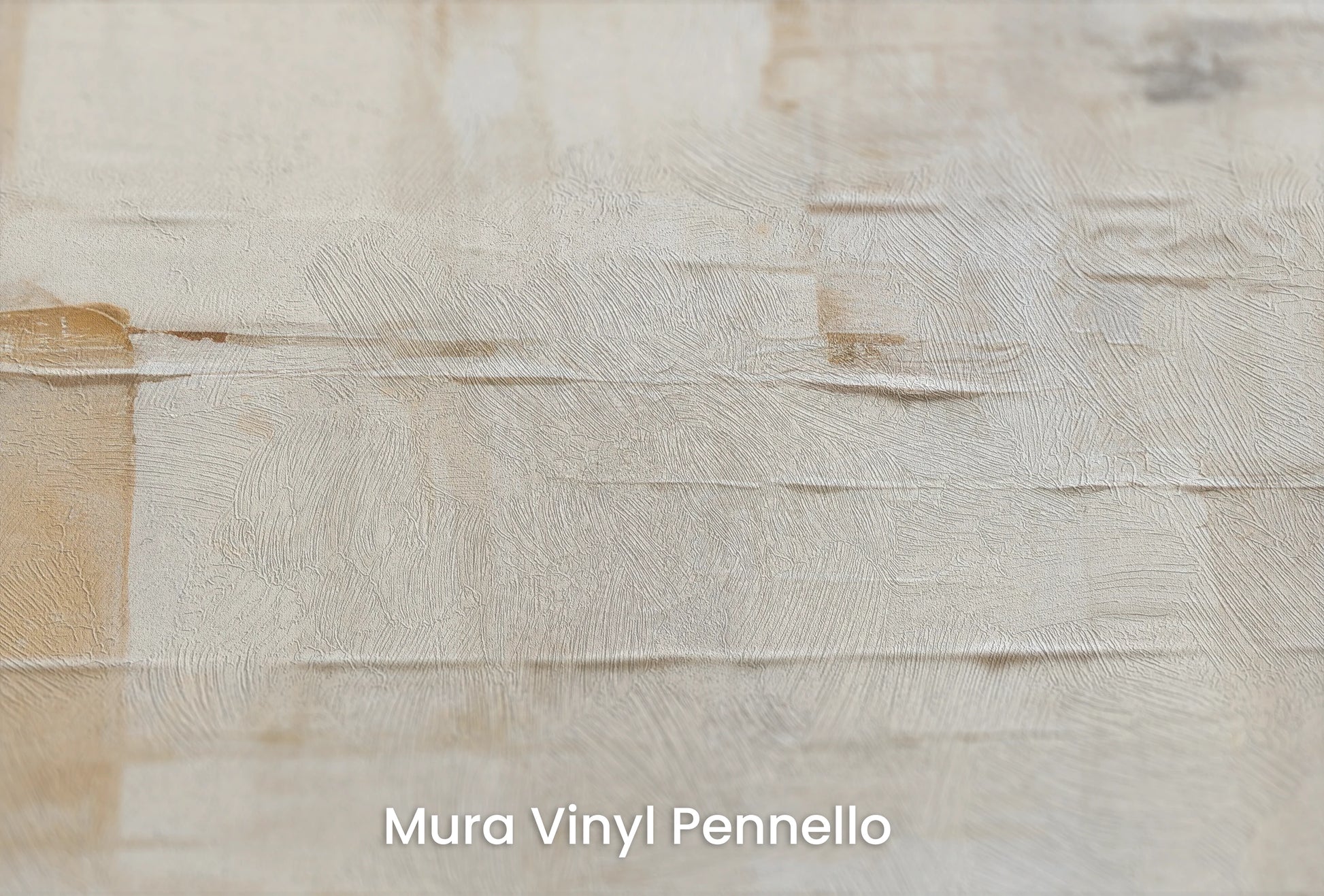 Zbliżenie na artystyczną fototapetę o nazwie Creamy Mosaic na podłożu Mura Vinyl Pennello - faktura pociągnięć pędzla malarskiego.
