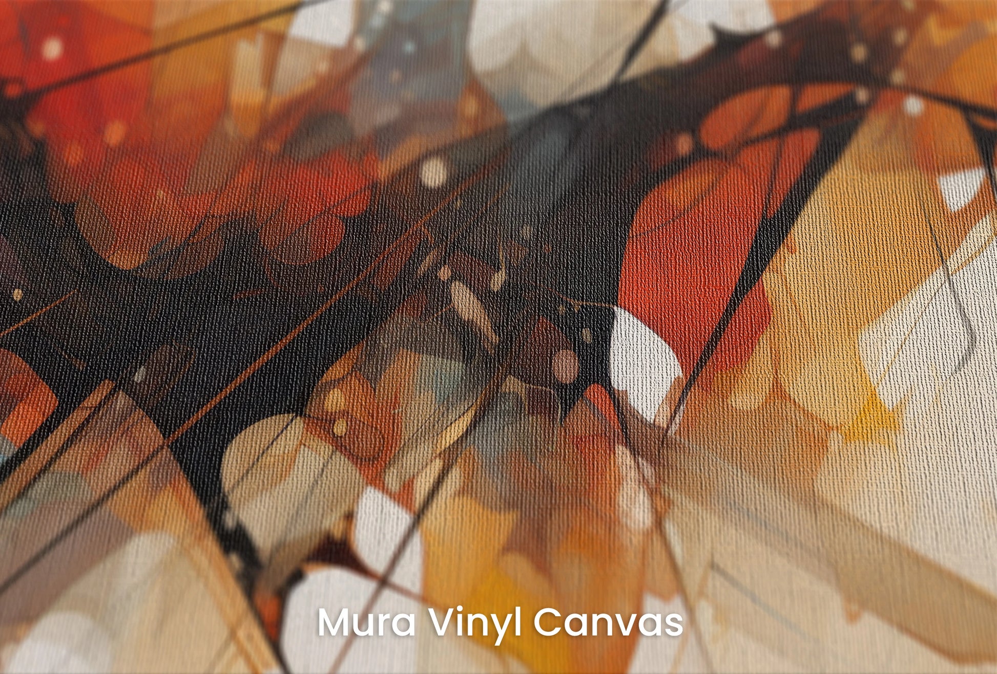 Zbliżenie na artystyczną fototapetę o nazwie Abstract Dynamics #3 na podłożu Mura Vinyl Canvas - faktura naturalnego płótna.