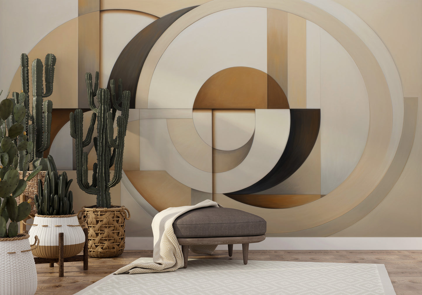 Fototapeta malowana o nazwie MODERNIST SPHERICAL ARRAY pokazana w aranżacji wnętrza.