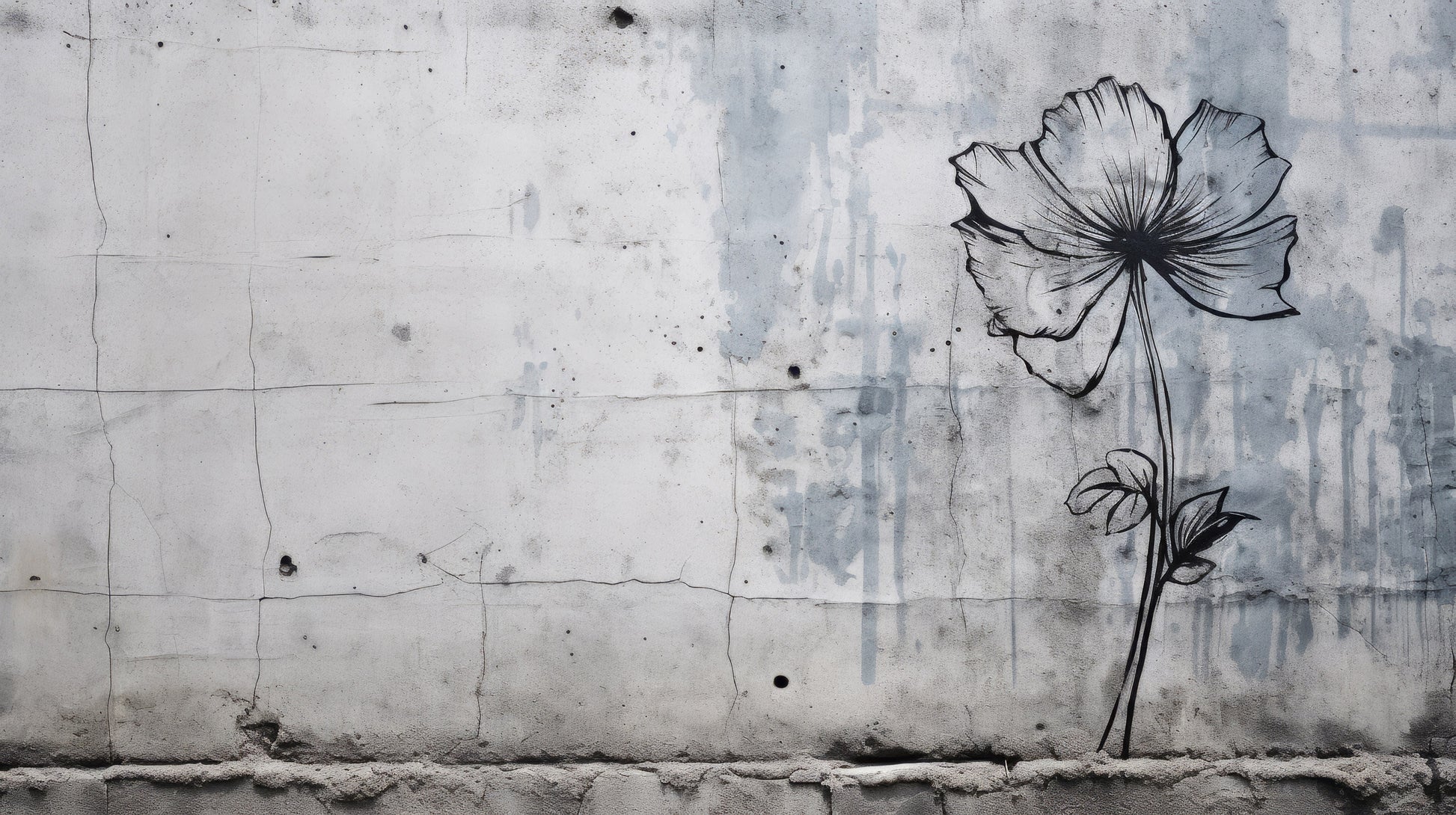 Prezentacja całego wzoru fototapety o nazwie URBAN BLOSSOM