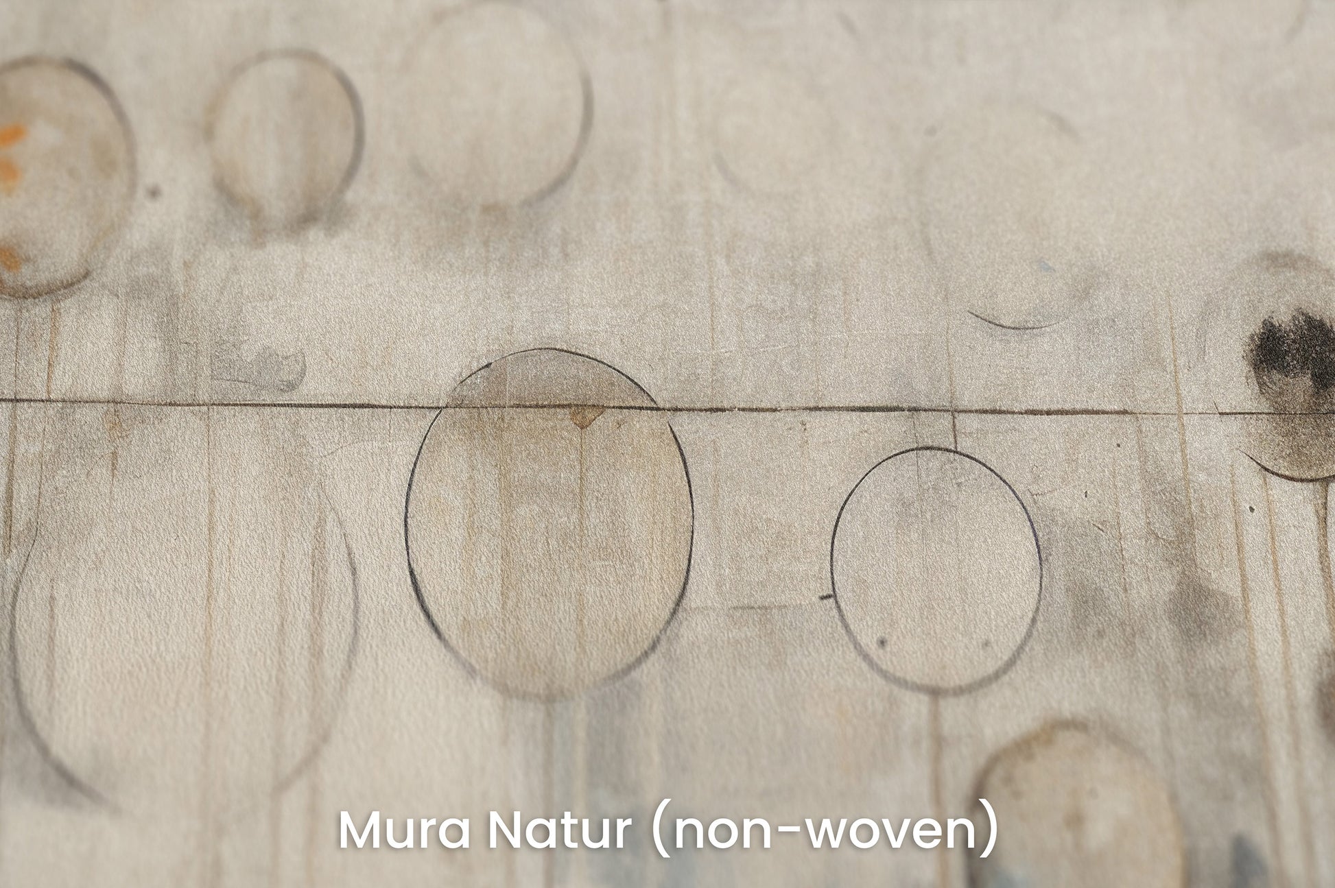 Zbliżenie na artystyczną fototapetę o nazwie CELESTIAL SPHERES ABSTRACTION na podłożu Mura Natur (non-woven) - naturalne i ekologiczne podłoże.