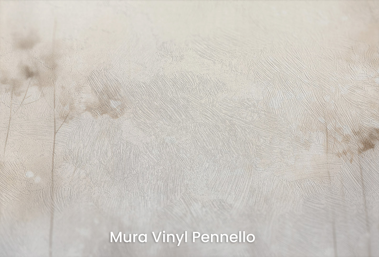 Zbliżenie na artystyczną fototapetę o nazwie ETHEREAL GARDEN GLIMMER na podłożu Mura Vinyl Pennello - faktura pociągnięć pędzla malarskiego.