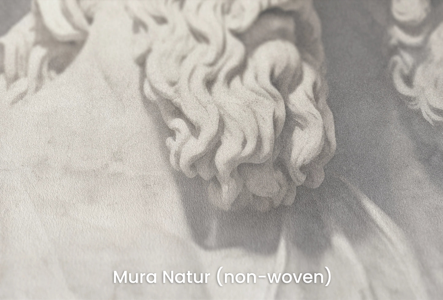 Zbliżenie na artystyczną fototapetę o nazwie Divine Gaze na podłożu Mura Natur (non-woven) - naturalne i ekologiczne podłoże.