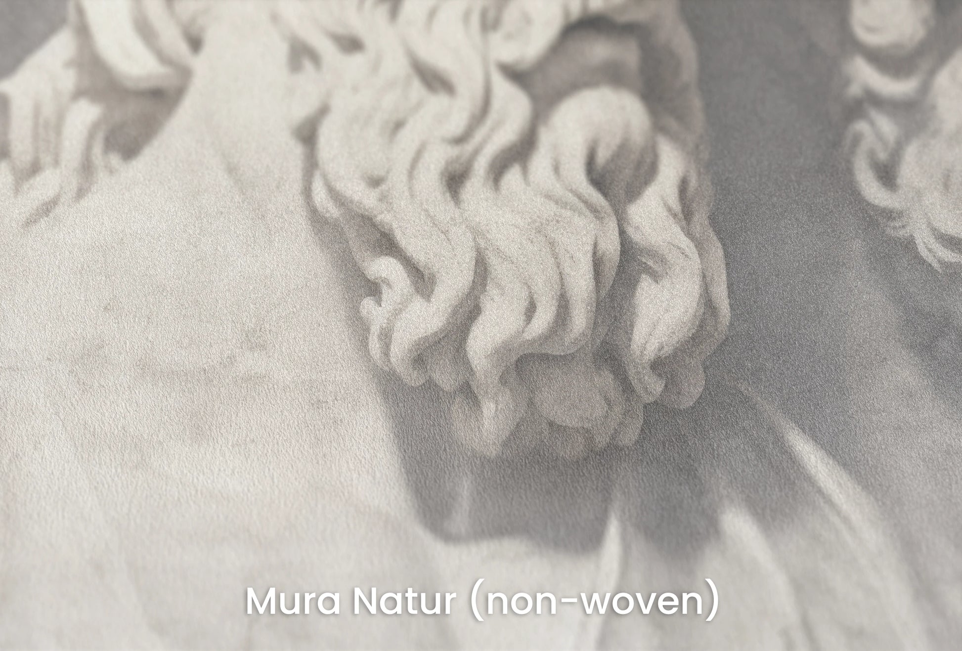 Zbliżenie na artystyczną fototapetę o nazwie Divine Gaze na podłożu Mura Natur (non-woven) - naturalne i ekologiczne podłoże.