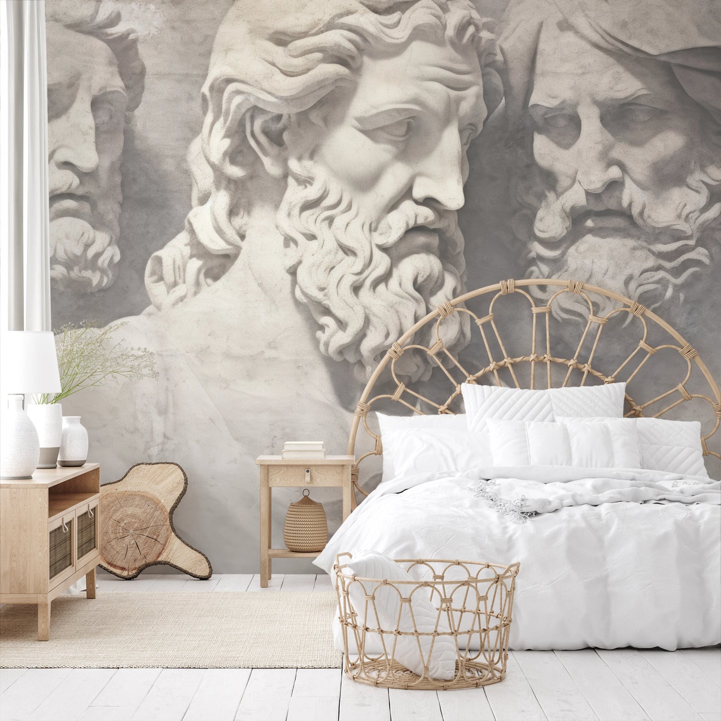 Fototapeta artystyczna o nazwie Divine Gaze pokazana w aranżacji wnętrza.