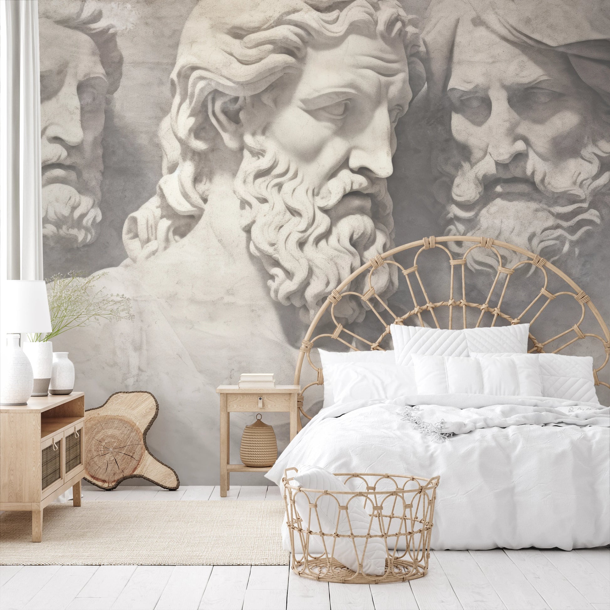 Fototapeta artystyczna o nazwie Divine Gaze pokazana w aranżacji wnętrza.