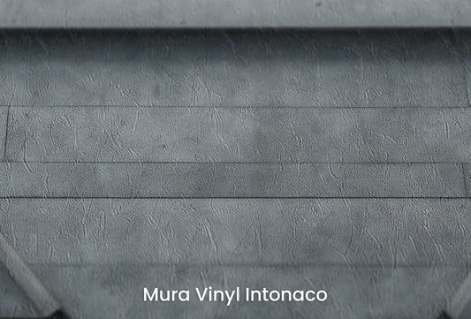 Zbliżenie na artystyczną fototapetę o nazwie Concrete Dimension na podłożu Mura Vinyl Intonaco - struktura tartego tynku.