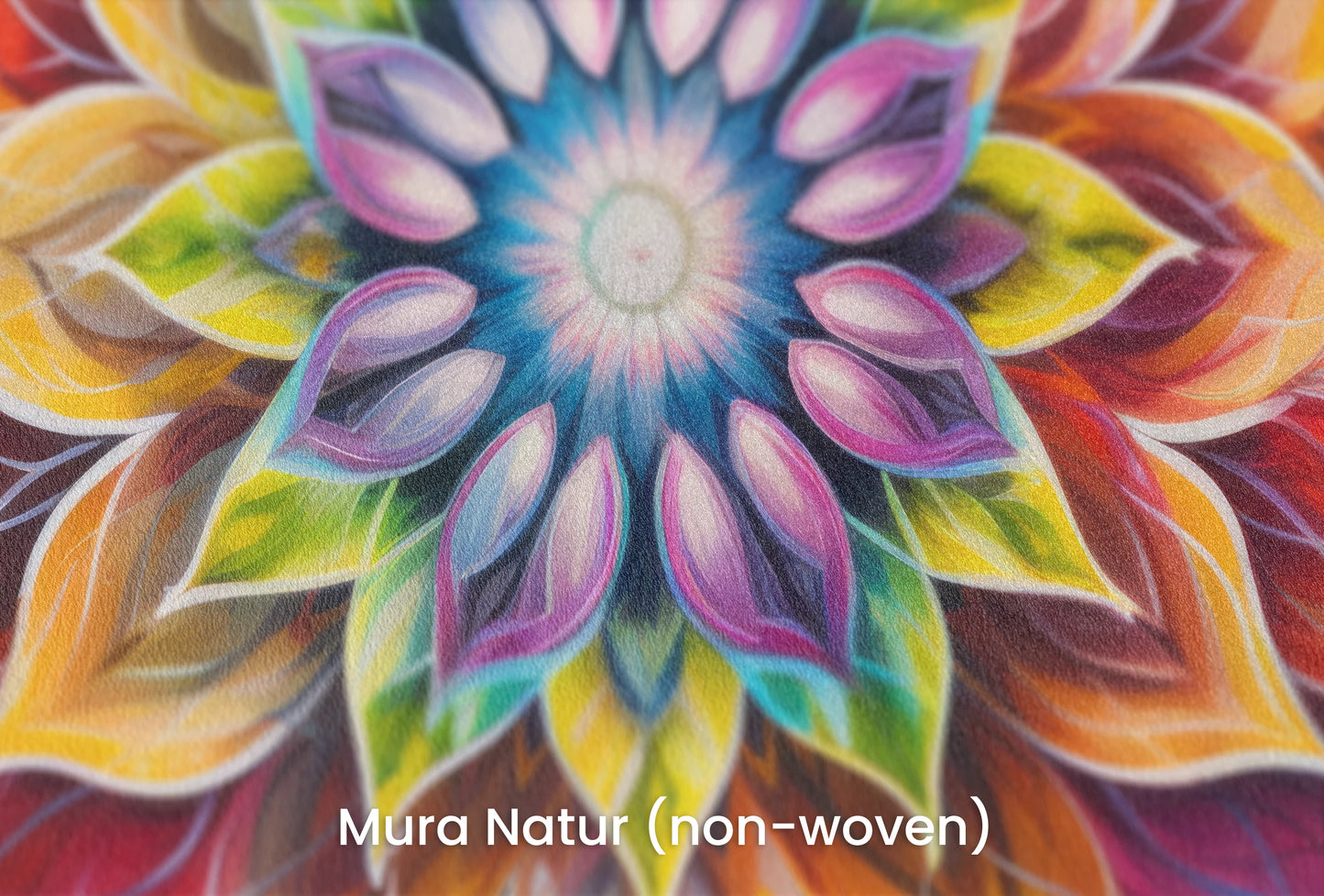 Zbliżenie na artystyczną fototapetę o nazwie Vibrant Spirit na podłożu Mura Natur (non-woven) - naturalne i ekologiczne podłoże.