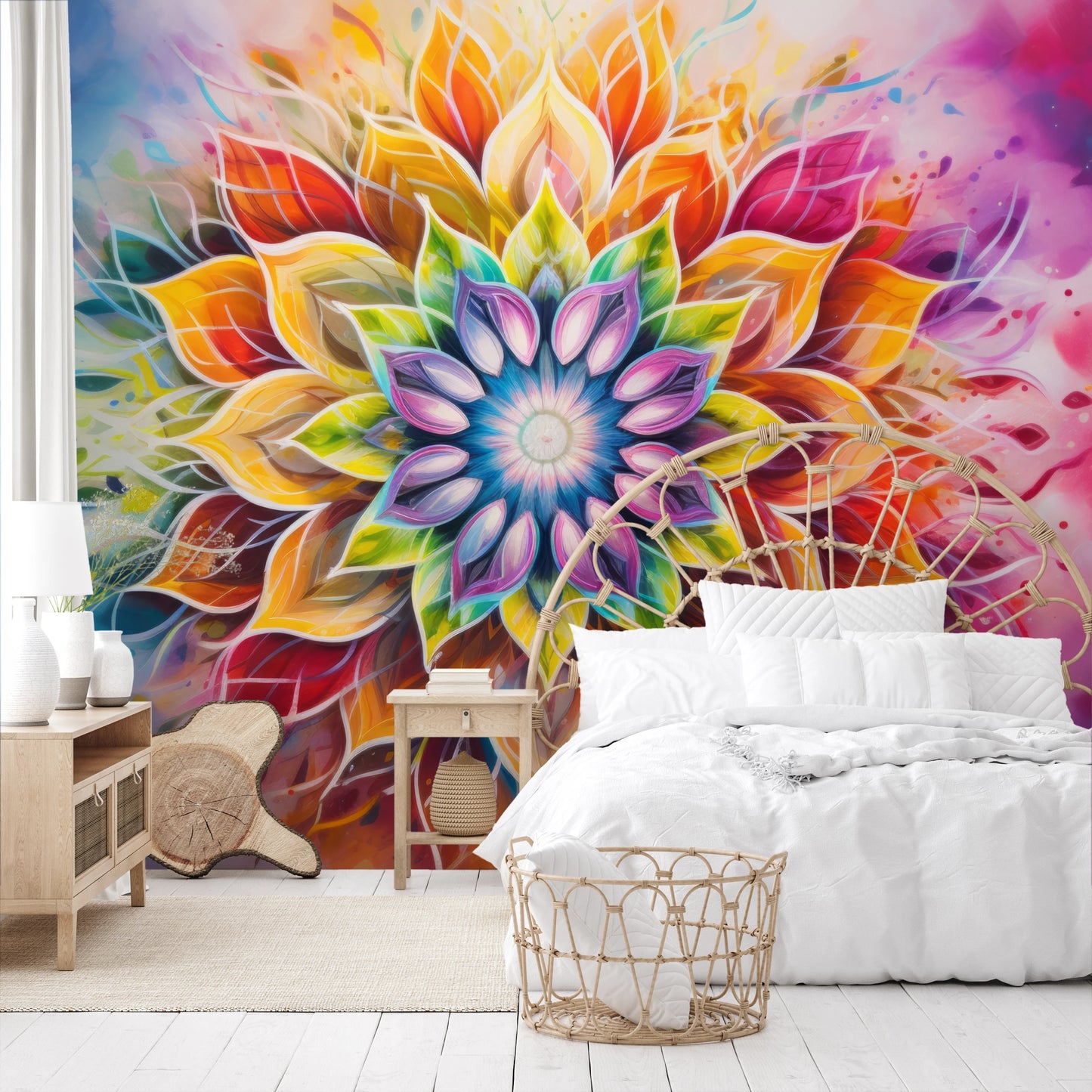 Wzór fototapety o nazwie Vibrant Spirit pokazanej w kontekście pomieszczenia.