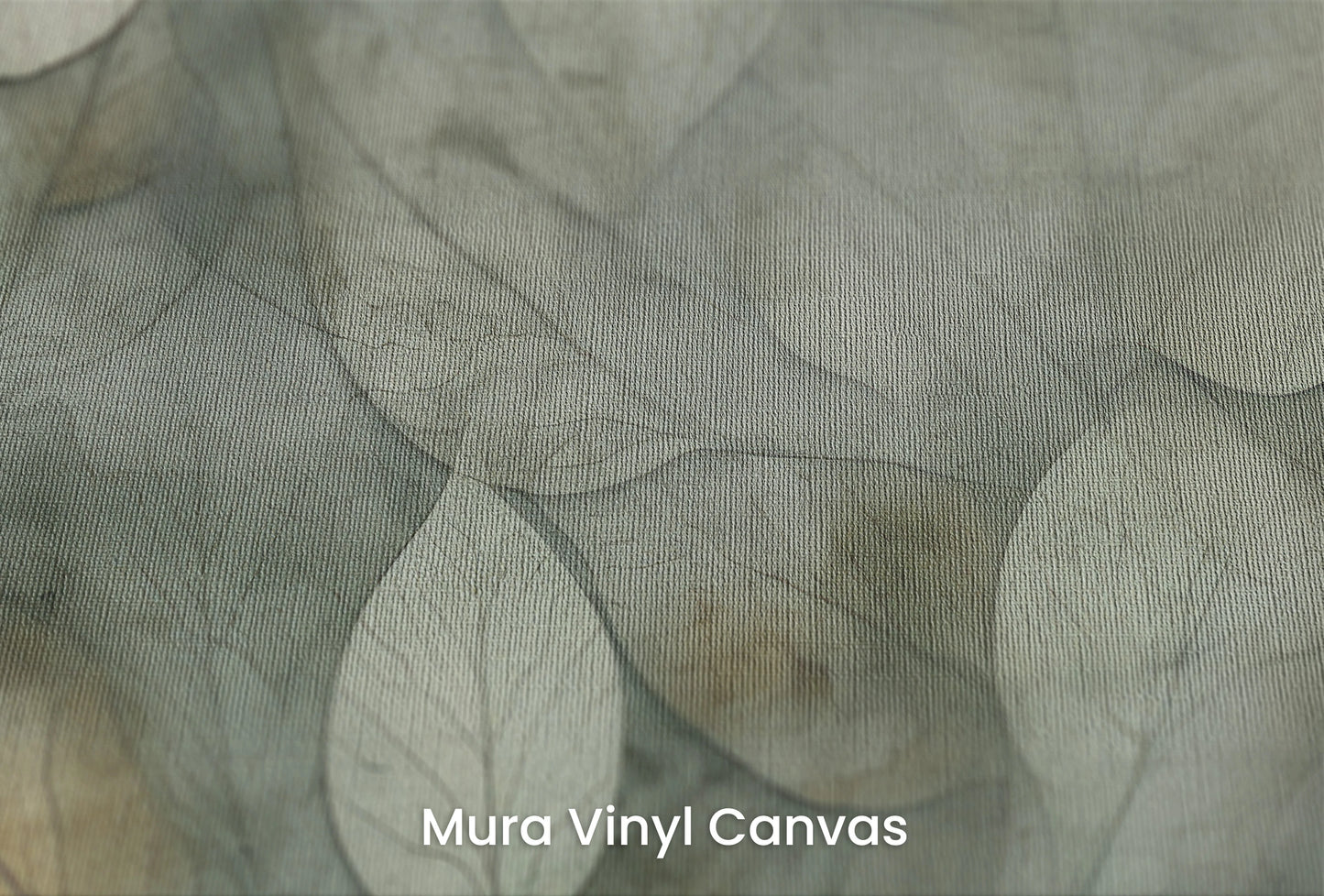 Zbliżenie na artystyczną fototapetę o nazwie Ethereal Foliage na podłożu Mura Vinyl Canvas - faktura naturalnego płótna.