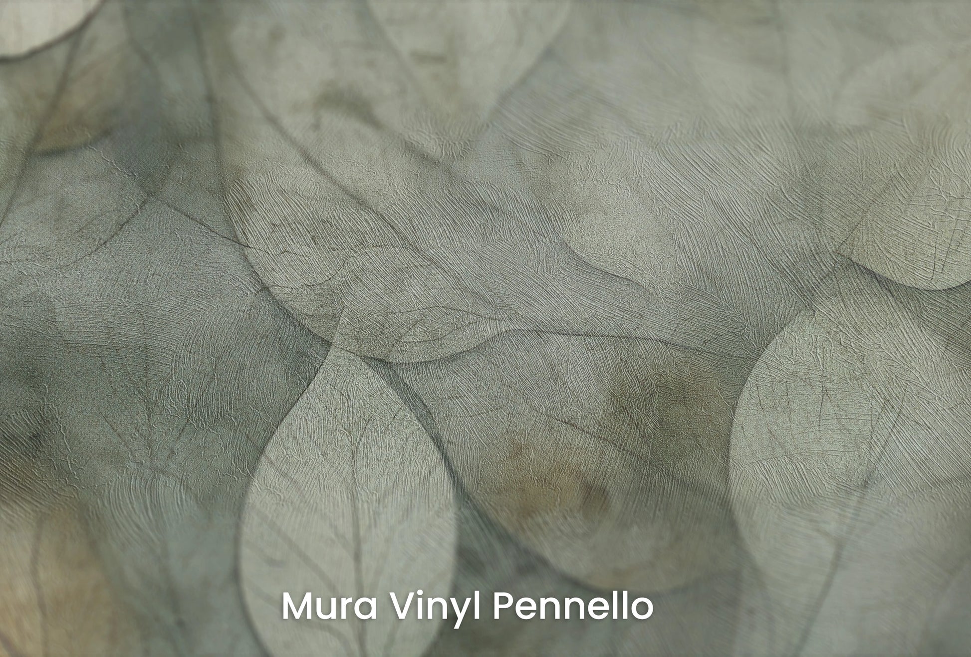 Zbliżenie na artystyczną fototapetę o nazwie Ethereal Foliage na podłożu Mura Vinyl Pennello - faktura pociągnięć pędzla malarskiego.
