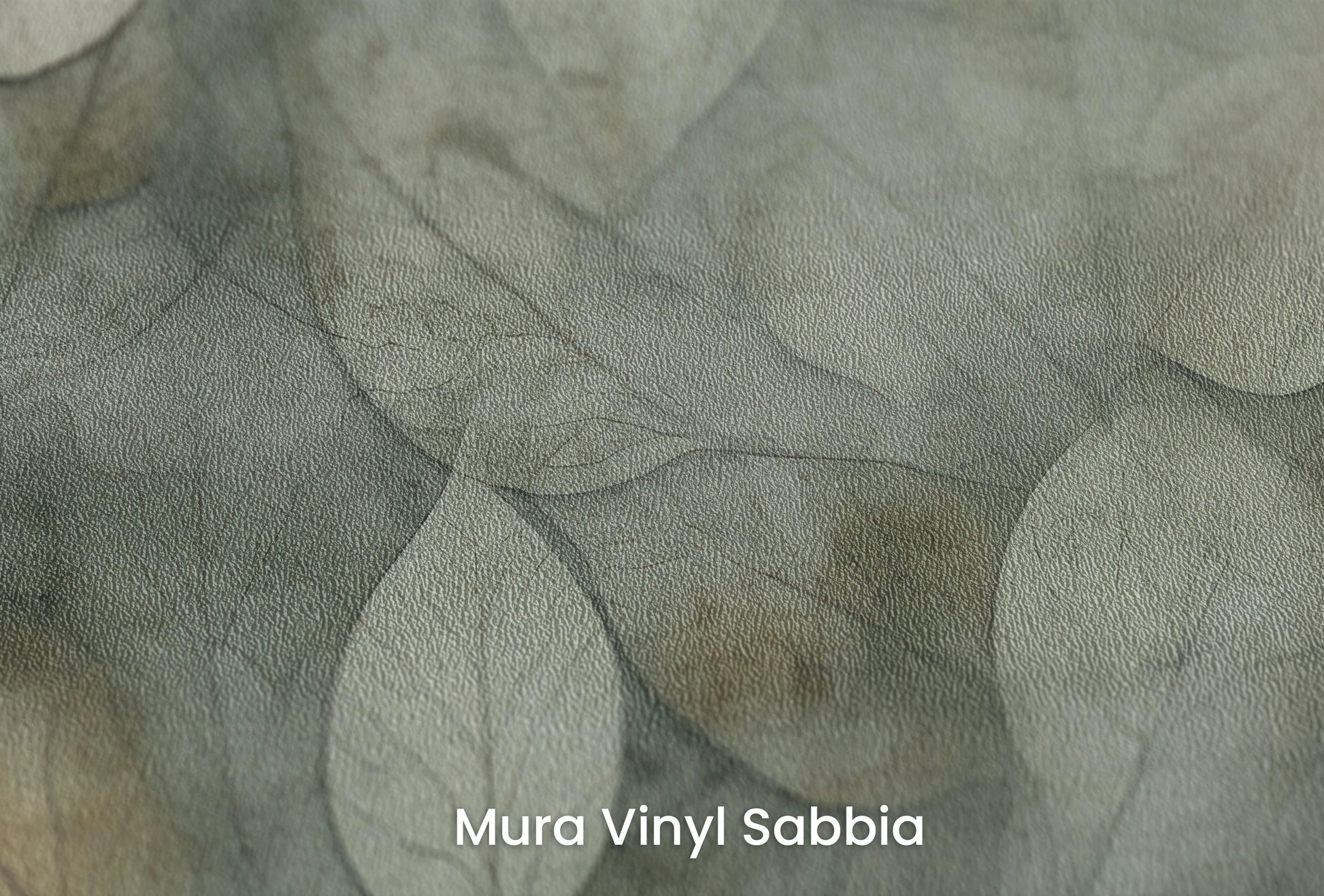 Zbliżenie na artystyczną fototapetę o nazwie Ethereal Foliage na podłożu Mura Vinyl Sabbia struktura grubego ziarna piasku.