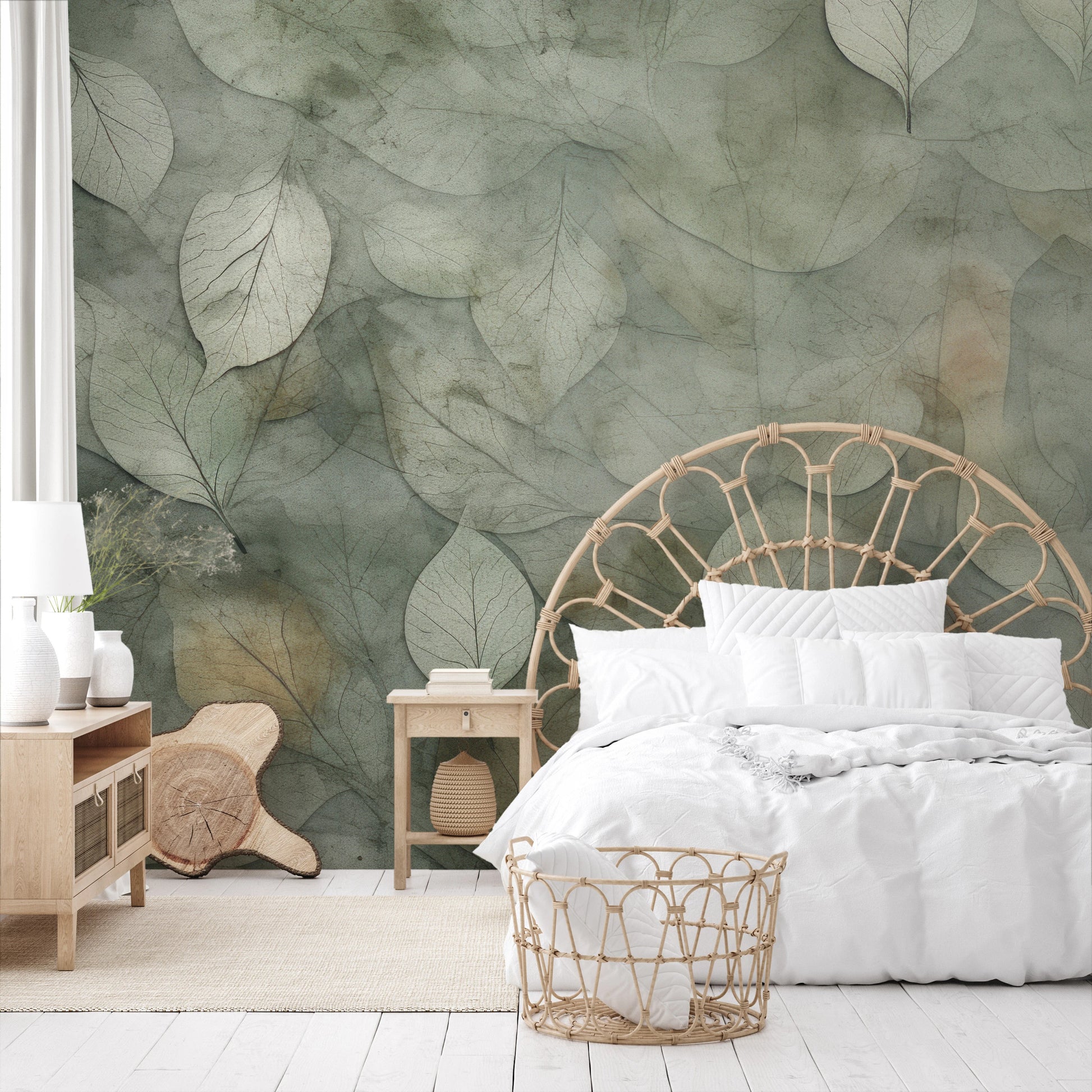 Fototapeta malowana o nazwie Ethereal Foliage pokazana w aranżacji wnętrza.