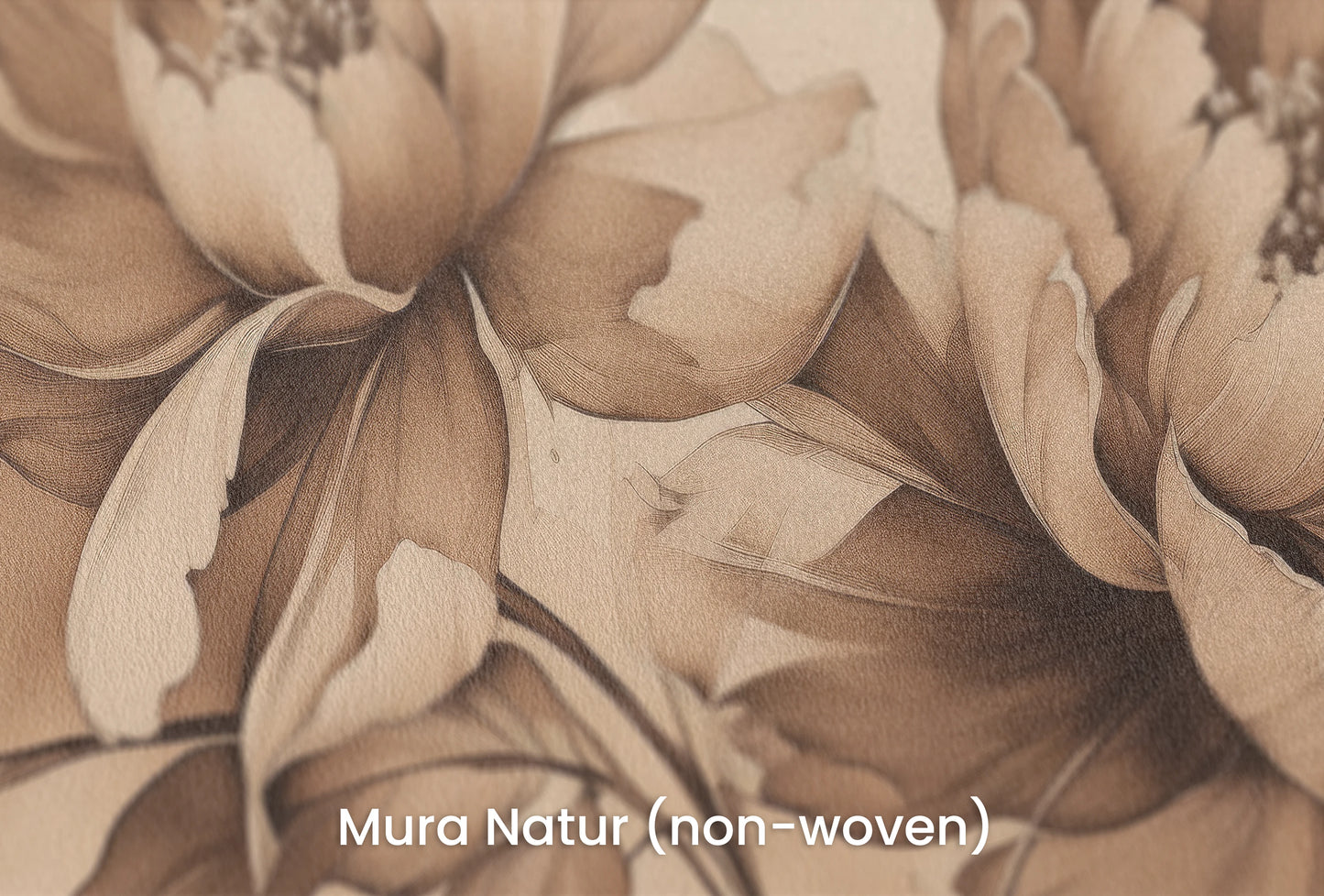 Zbliżenie na artystyczną fototapetę o nazwie Vintage Rose Sketch na podłożu Mura Natur (non-woven) - naturalne i ekologiczne podłoże.
