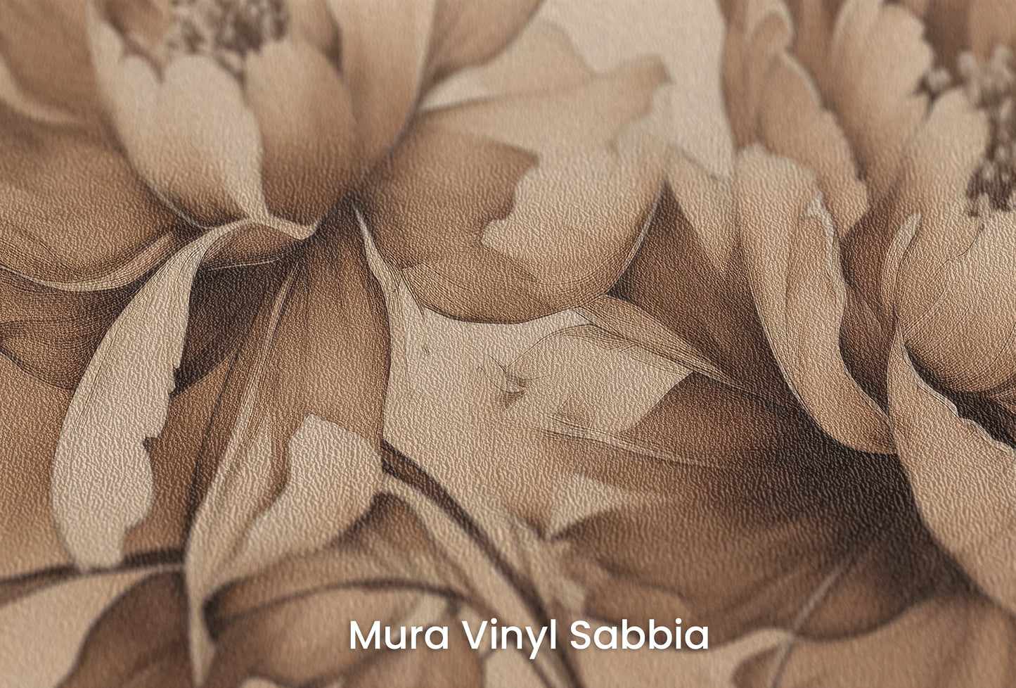 Zbliżenie na artystyczną fototapetę o nazwie Vintage Rose Sketch na podłożu Mura Vinyl Sabbia struktura grubego ziarna piasku.