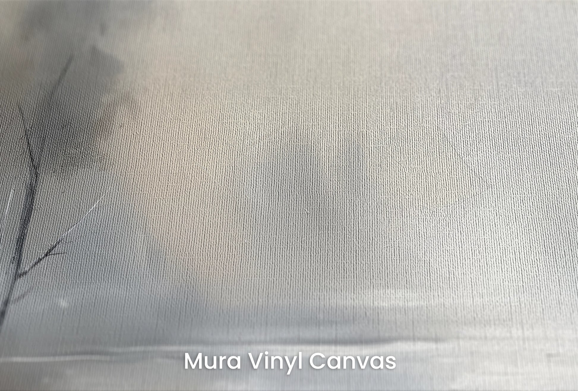 Zbliżenie na artystyczną fototapetę o nazwie Brzeg Mgły na podłożu Mura Vinyl Canvas - faktura naturalnego płótna.