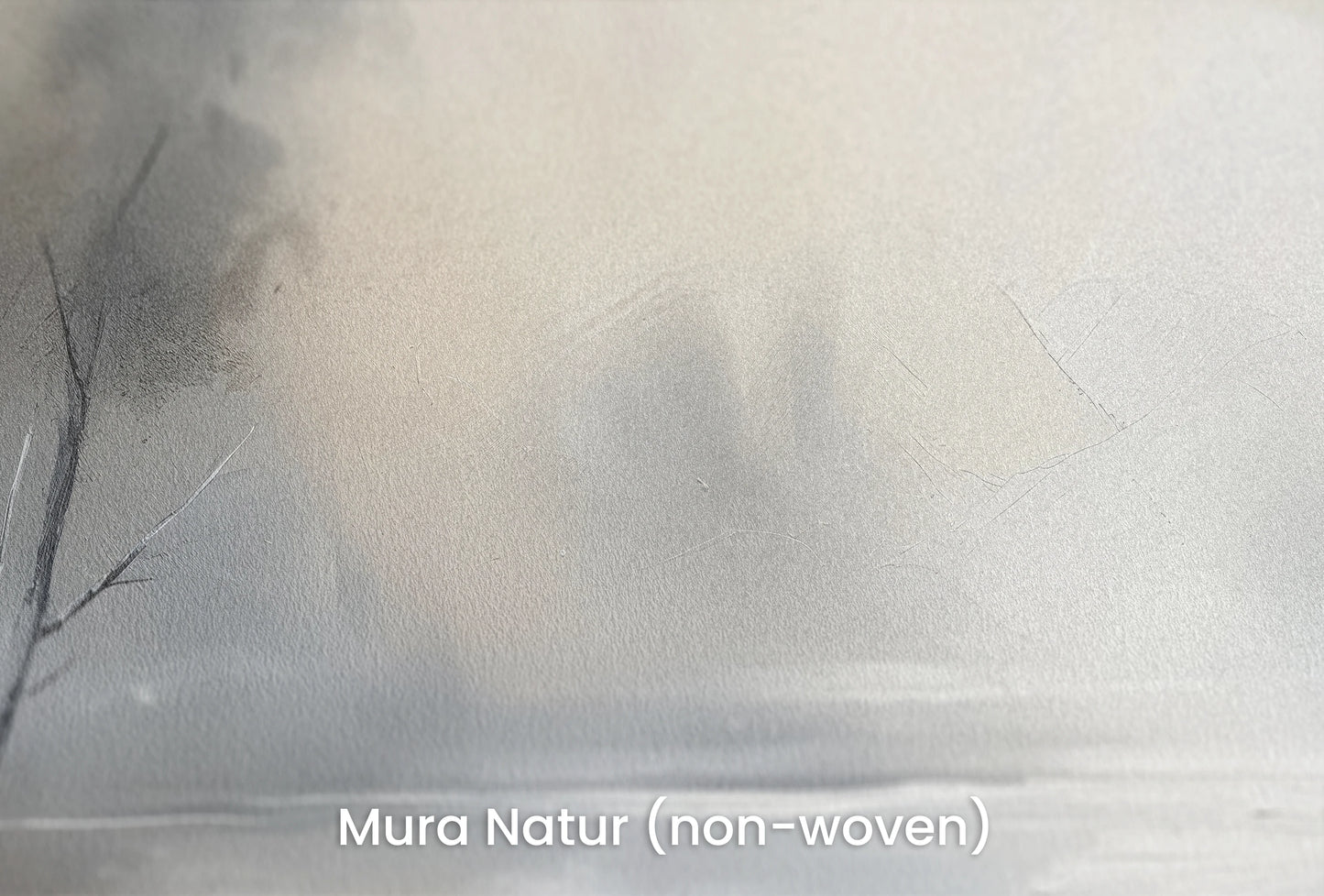 Zbliżenie na artystyczną fototapetę o nazwie Brzeg Mgły na podłożu Mura Natur (non-woven) - naturalne i ekologiczne podłoże.