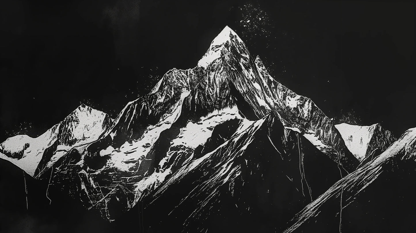 Prezentacja całego wzoru fototapety o nazwie Monochrome Mountains