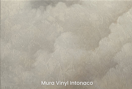 Zbliżenie na artystyczną fototapetę o nazwie CLOUD HAVEN CASCADE na podłożu Mura Vinyl Intonaco - struktura tartego tynku.
