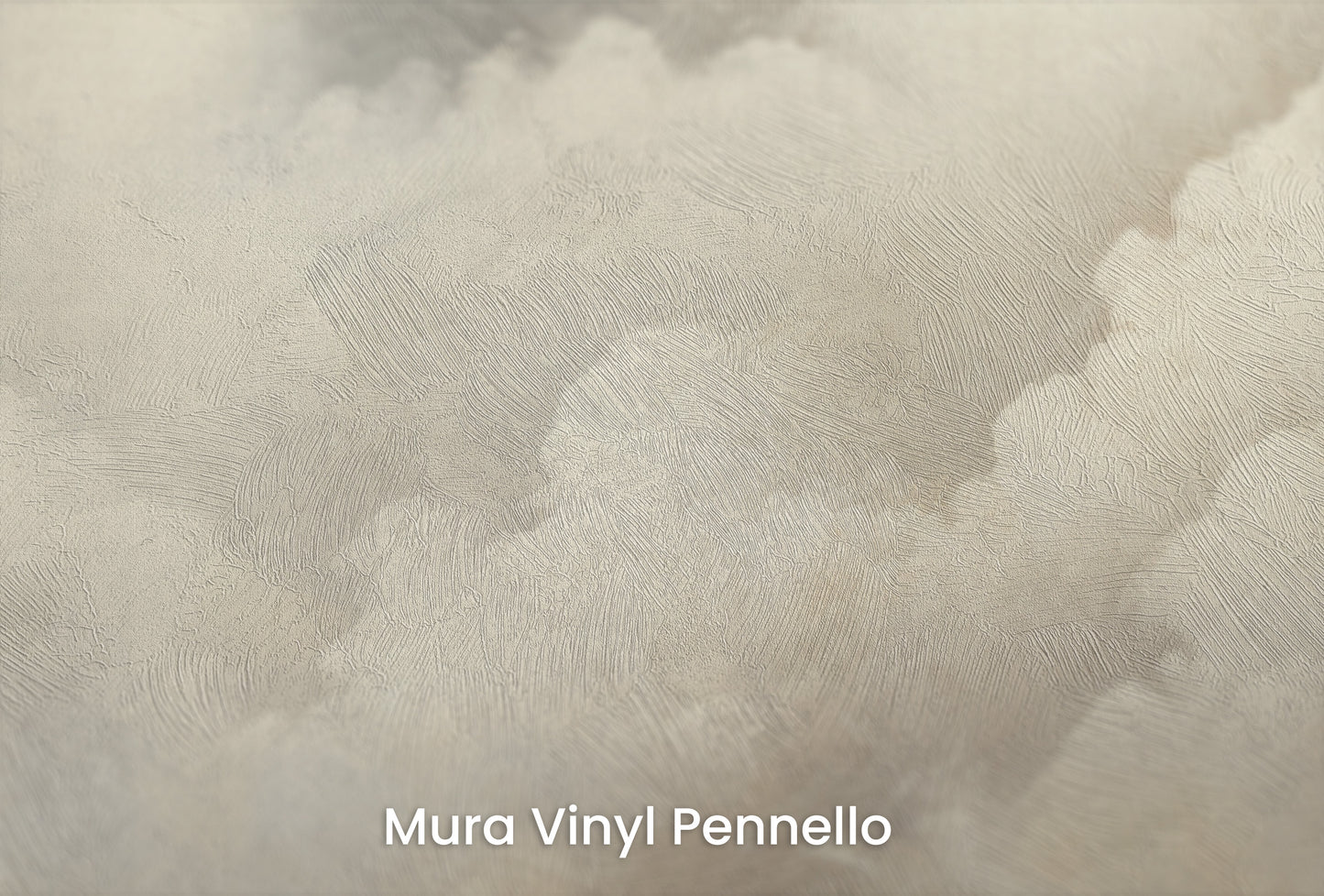 Zbliżenie na artystyczną fototapetę o nazwie CLOUD HAVEN CASCADE na podłożu Mura Vinyl Pennello - faktura pociągnięć pędzla malarskiego.