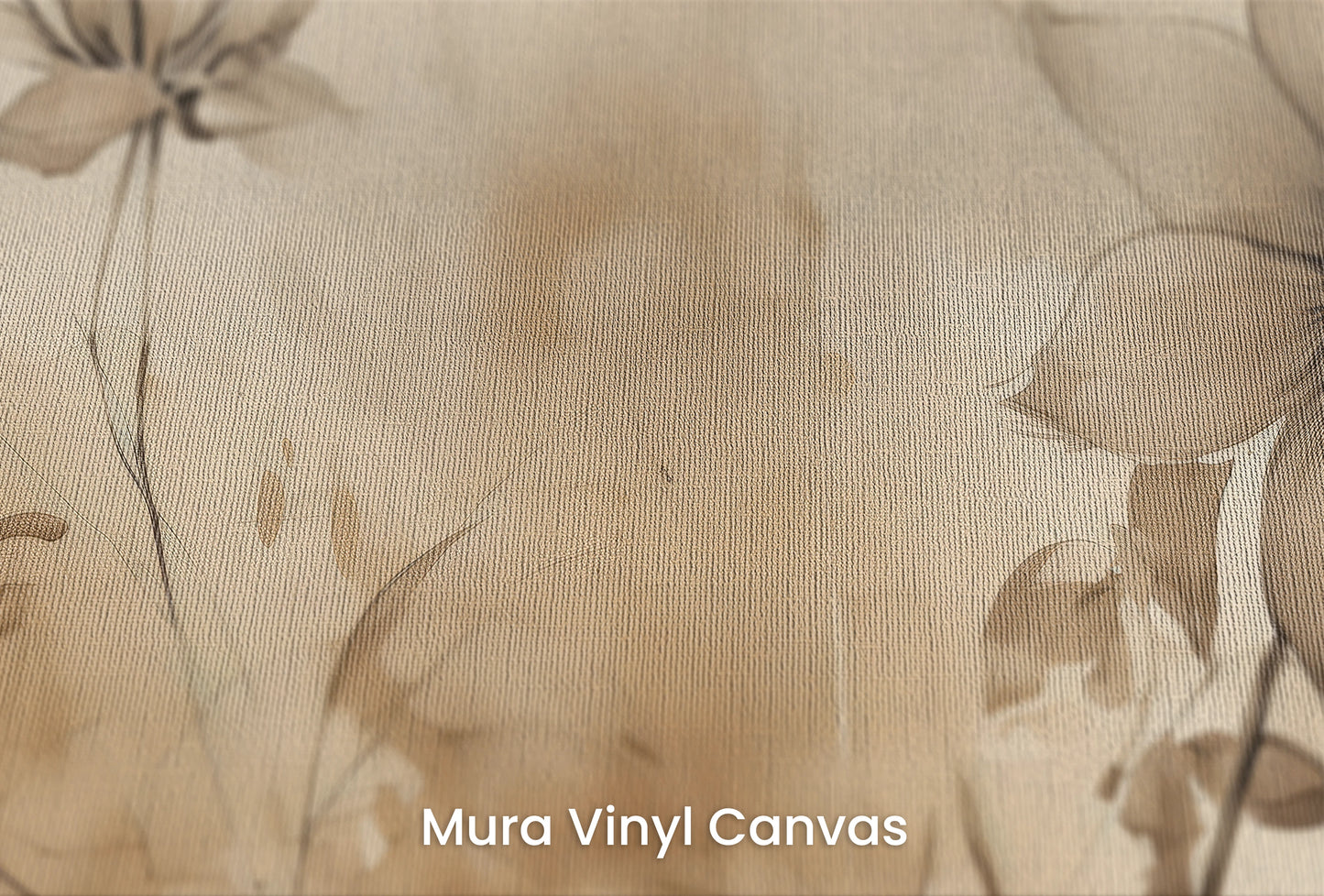 Zbliżenie na artystyczną fototapetę o nazwie Abstract Water Florals na podłożu Mura Vinyl Canvas - faktura naturalnego płótna.
