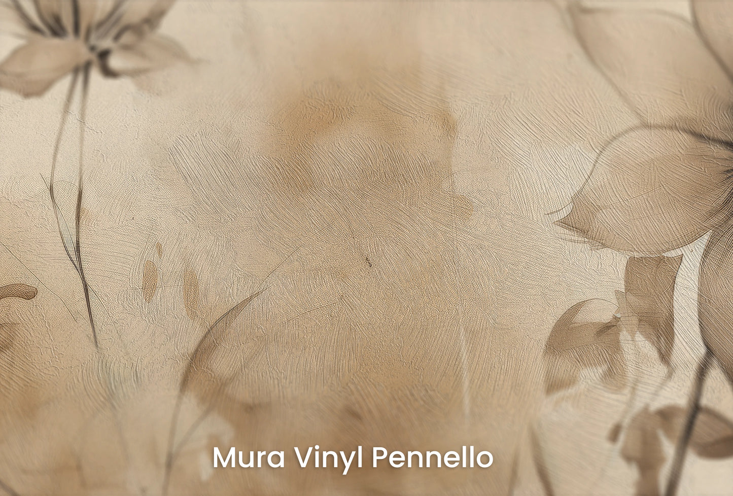 Zbliżenie na artystyczną fototapetę o nazwie Abstract Water Florals na podłożu Mura Vinyl Pennello - faktura pociągnięć pędzla malarskiego.