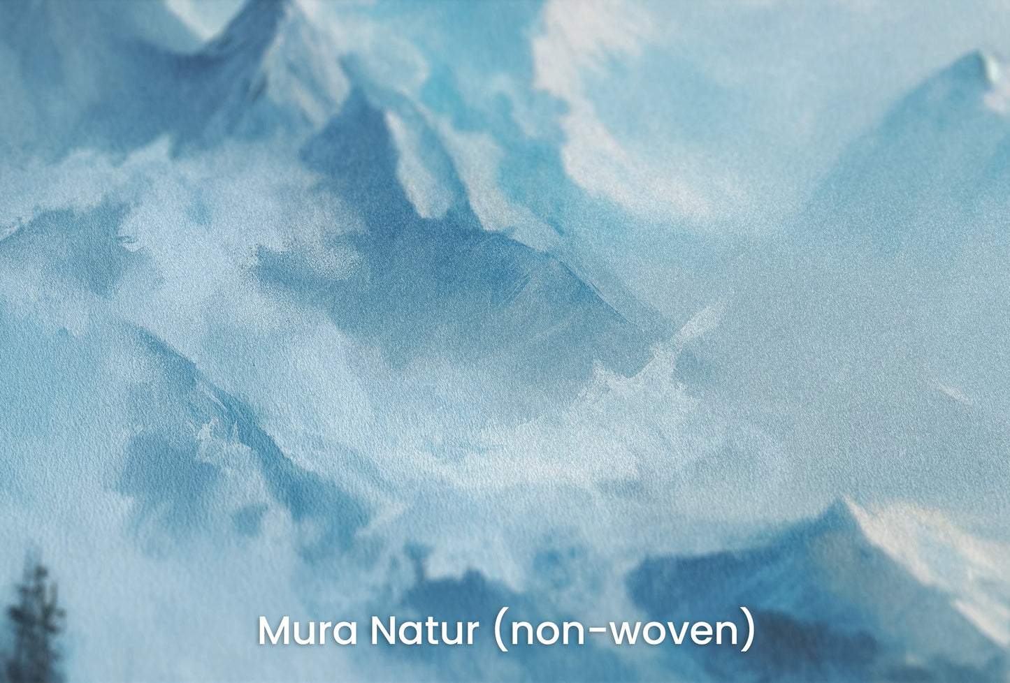 Zbliżenie na artystyczną fototapetę o nazwie Cerulean Range na podłożu Mura Natur (non-woven) - naturalne i ekologiczne podłoże.